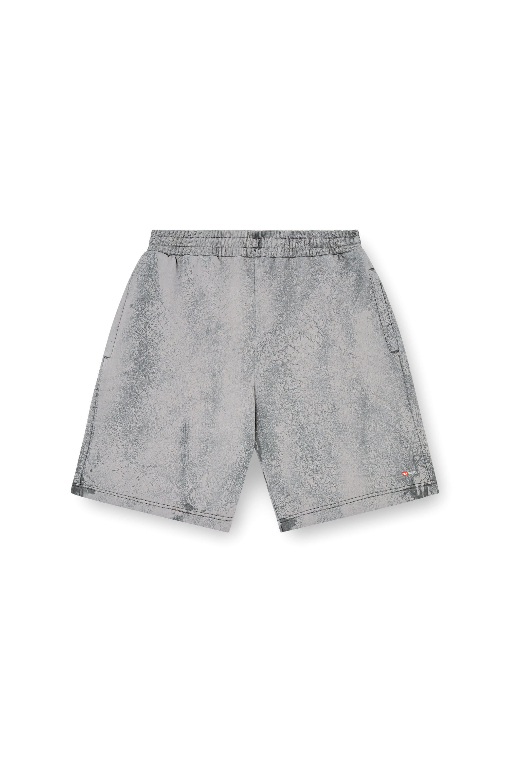 Diesel - P-CREW, Herren Shorts aus gewachstem Jersey in Grau - 2