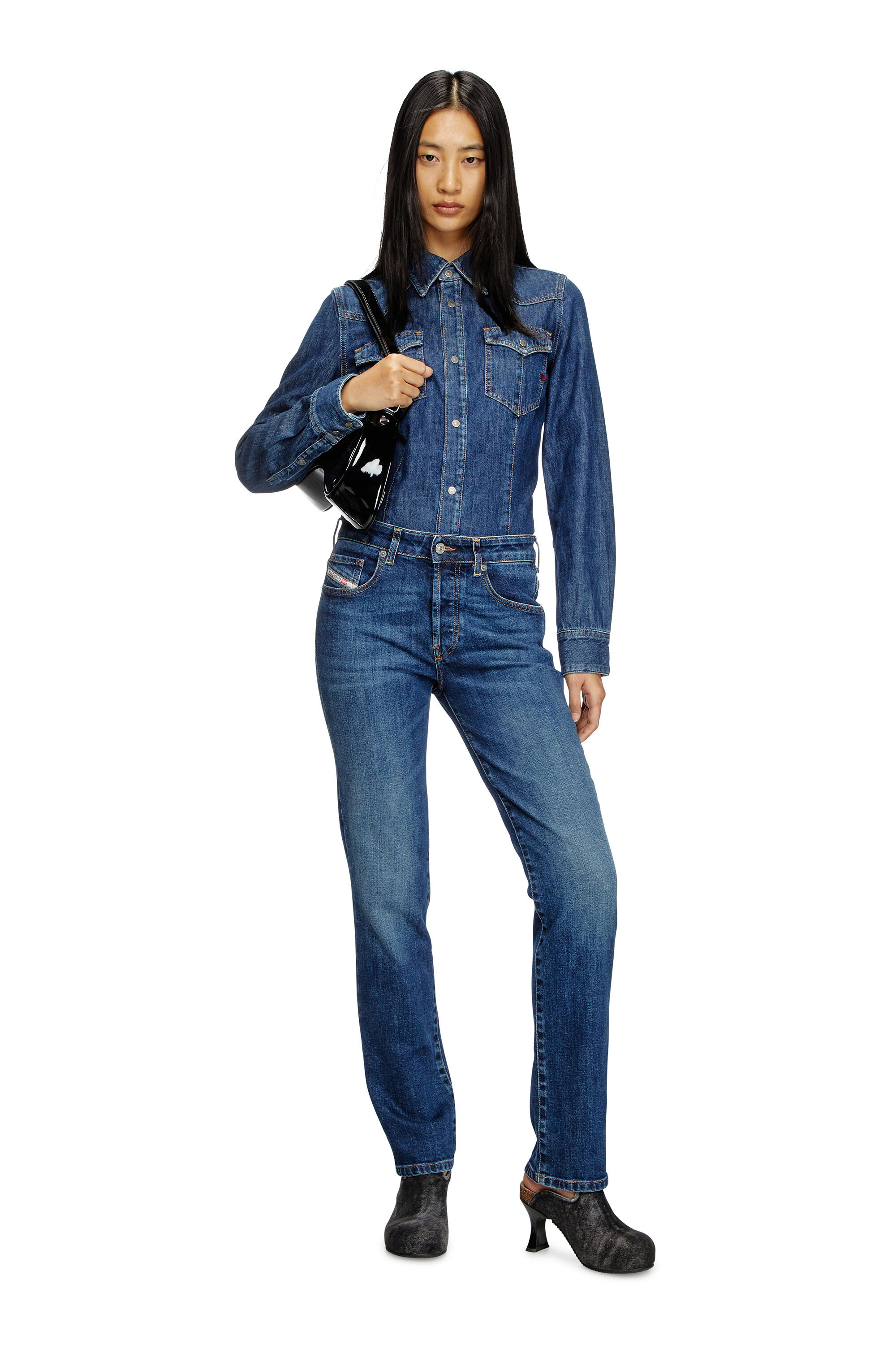 Diesel - DE-WAVES, Damen Western-Shirt aus Denim in Blau - 1