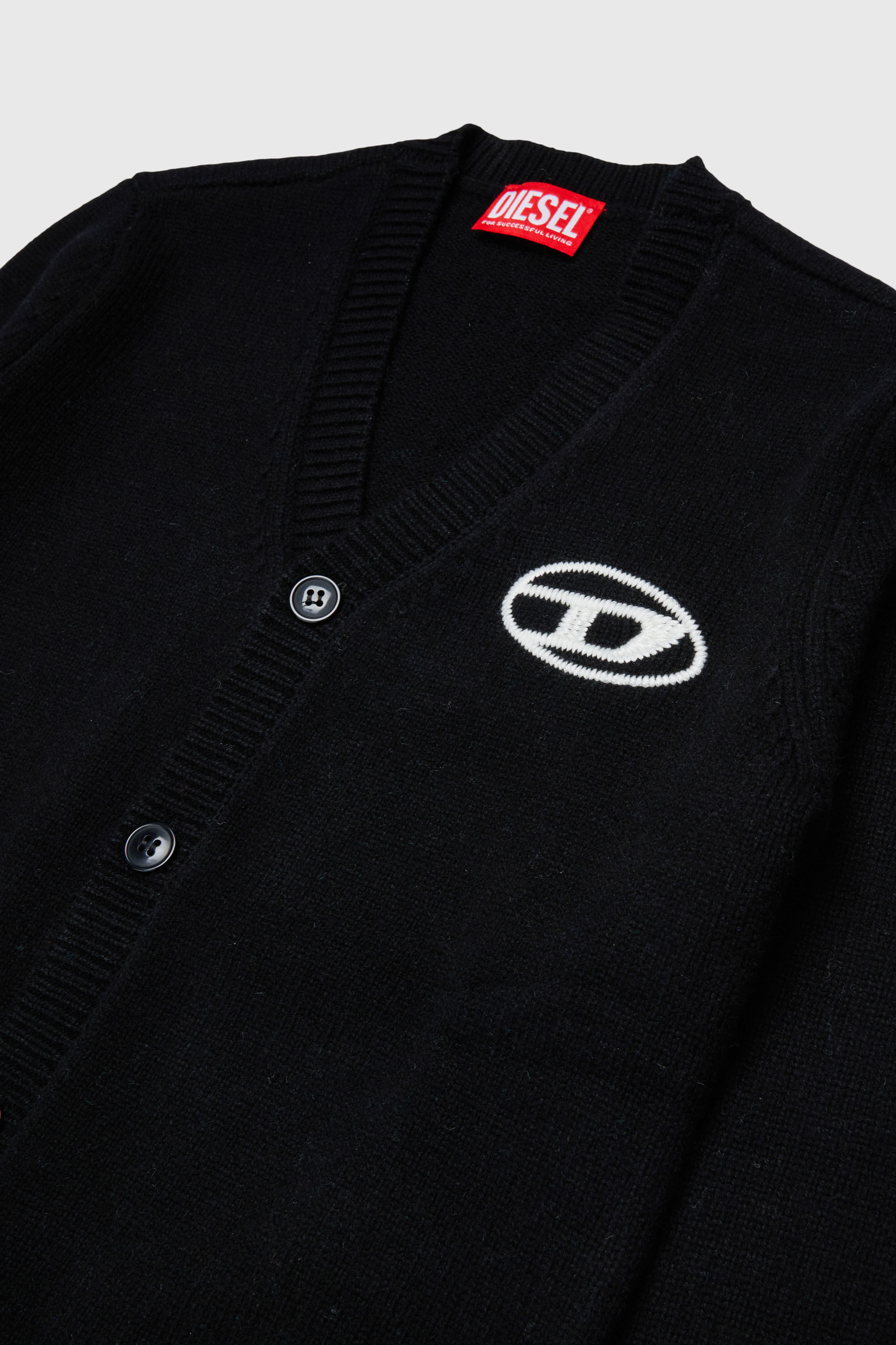 Diesel - KLABO CARDIGAN OVER, Herren Cardigan mit Kaschmir und Oval D Logo in Schwarz - 3