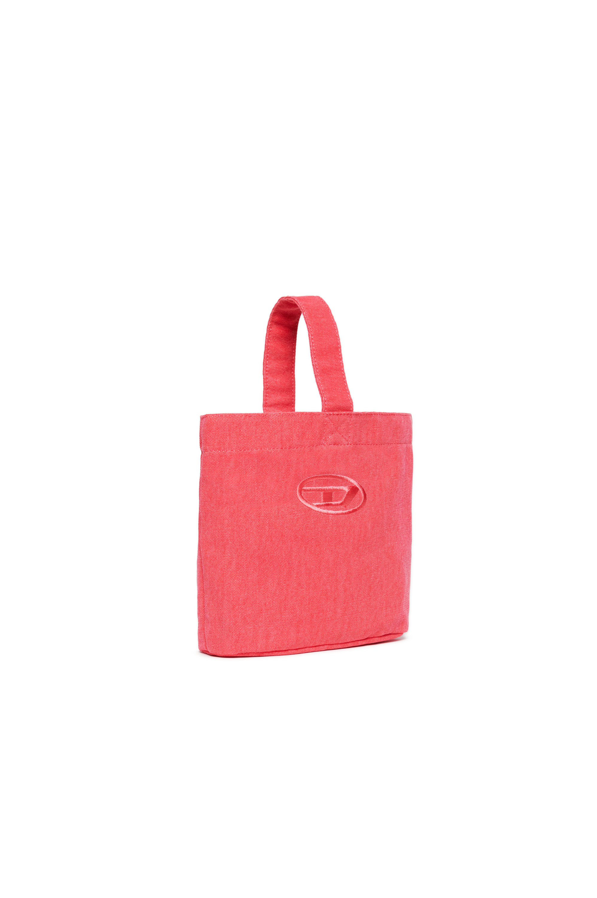 Diesel - WMATTIS, Damen Beuteltasche aus Canvas mit Oval D-Stickerei in Rosa - 3
