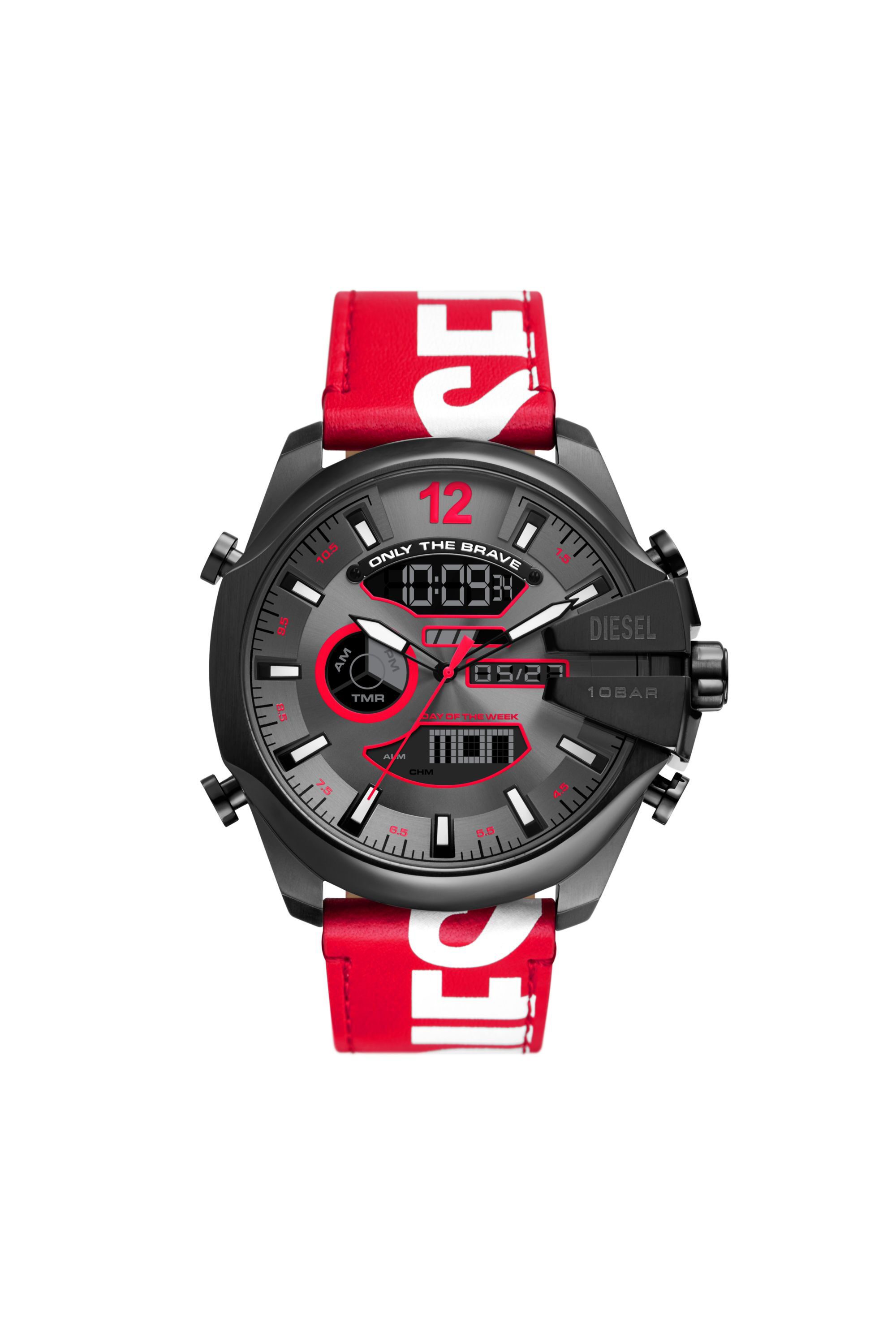 Diesel chief black and hot sale red ip mens watch