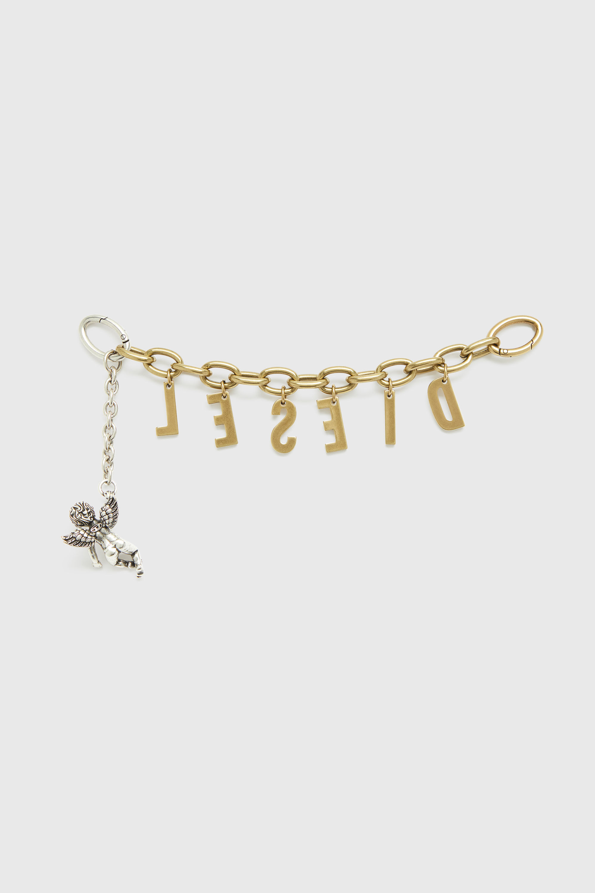 Diesel - CHAIN-D III S, Damen Metallbuchstaben-Anh&auml;nger mit Engelmotiv in Gold - 2
