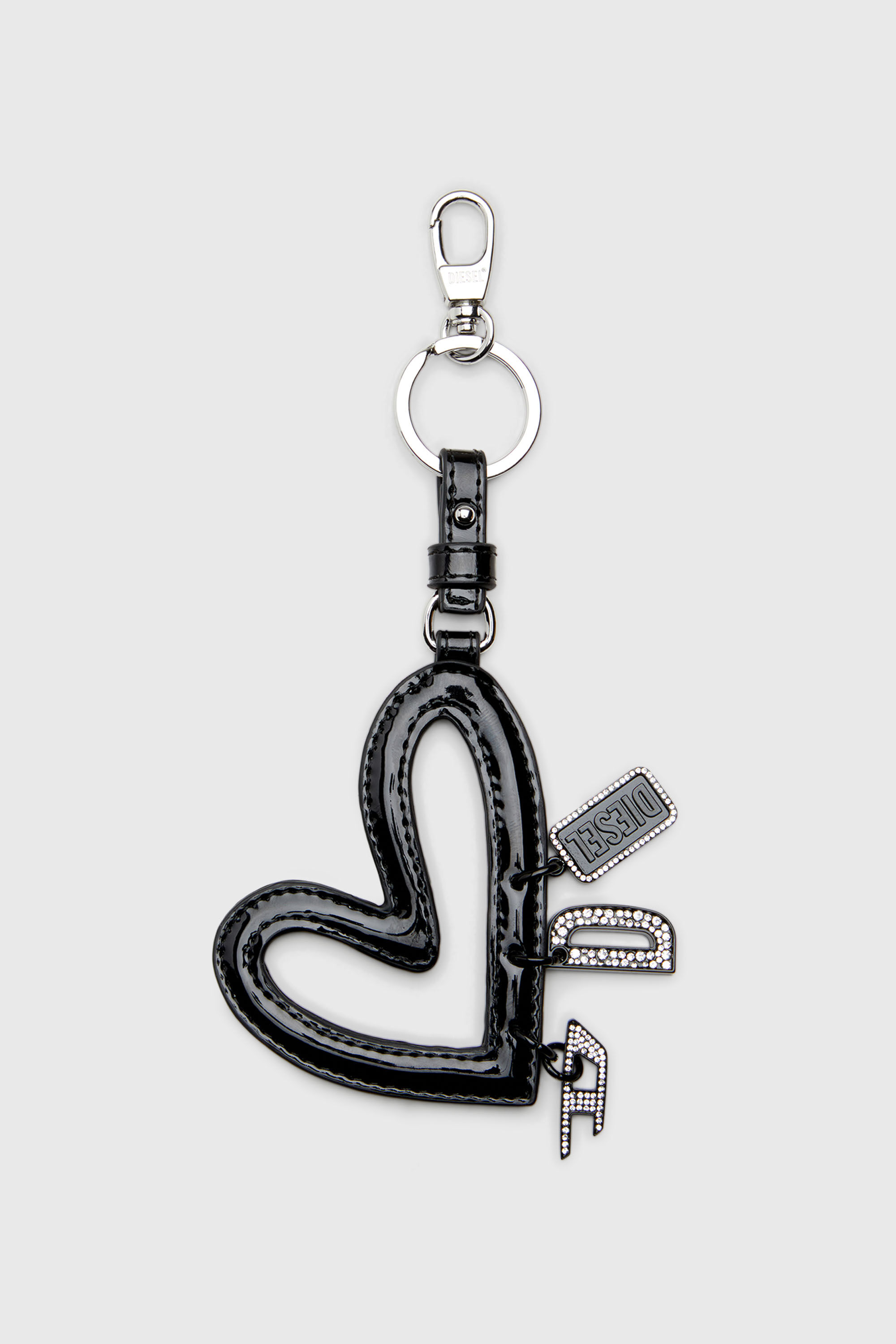 Diesel - MULTI II, Damen Herzf&ouml;rmiger Anh&auml;nger mit gl&auml;nzendem Finish in Schwarz - 1