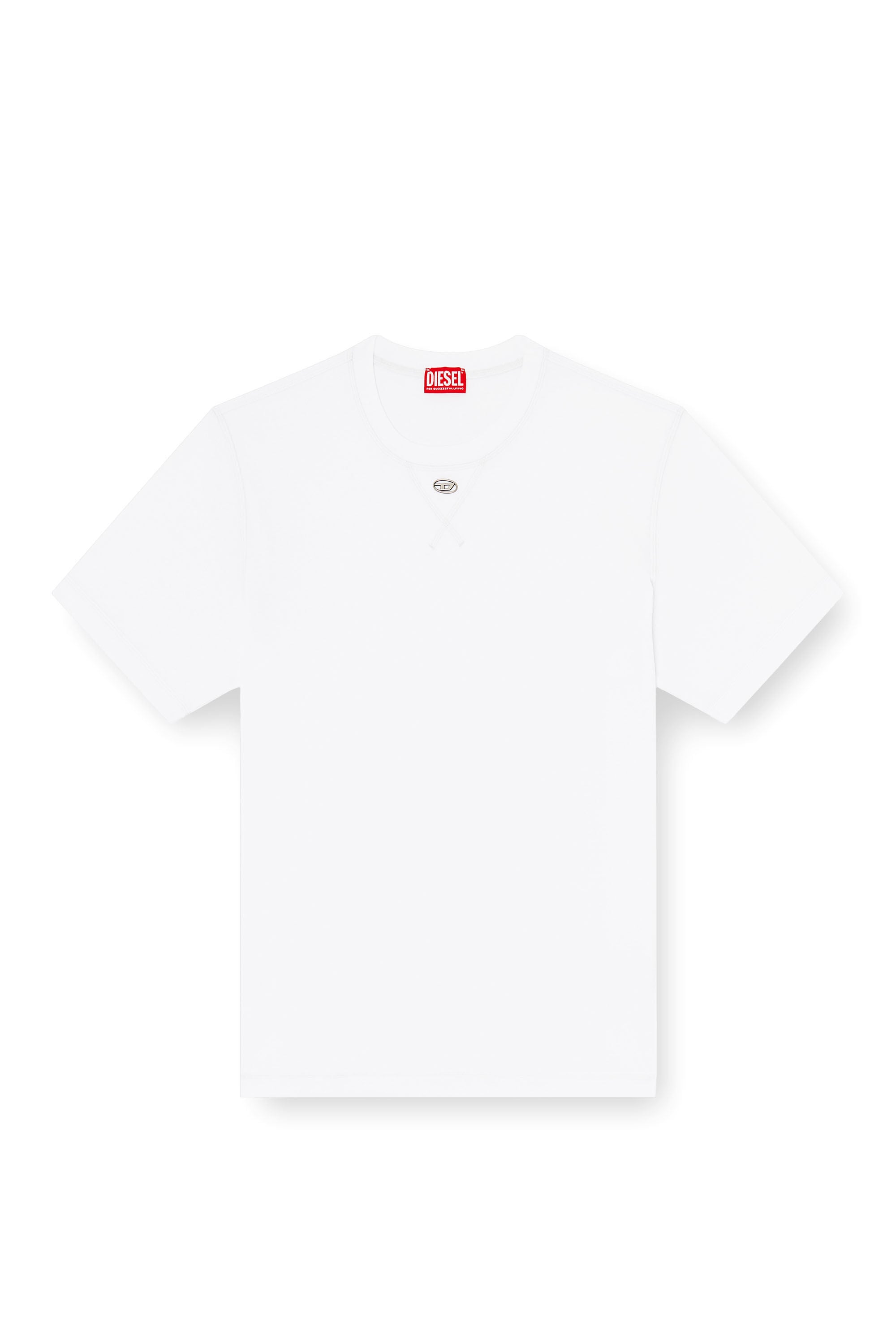 Diesel - T-MADJUST-TR, Herren Regul&auml;res T-Shirt mit Rundhalsausschnitt und ovalem D in Wei&szlig; - 2