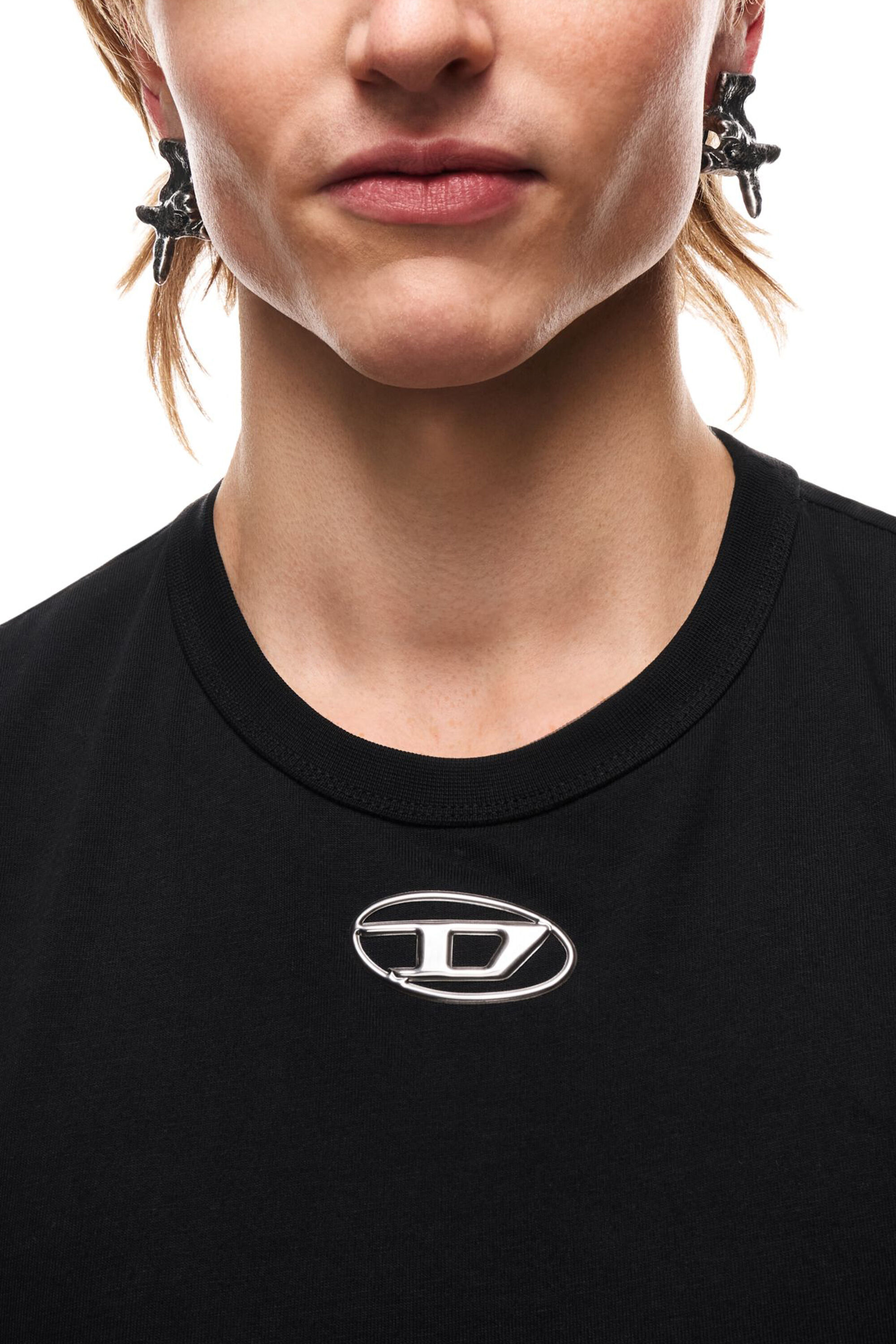 Diesel - DX1710040 JEWELLERY, Unisex Ohrstecker in silberfarben mit Nieten in Dunkelgrau - 5