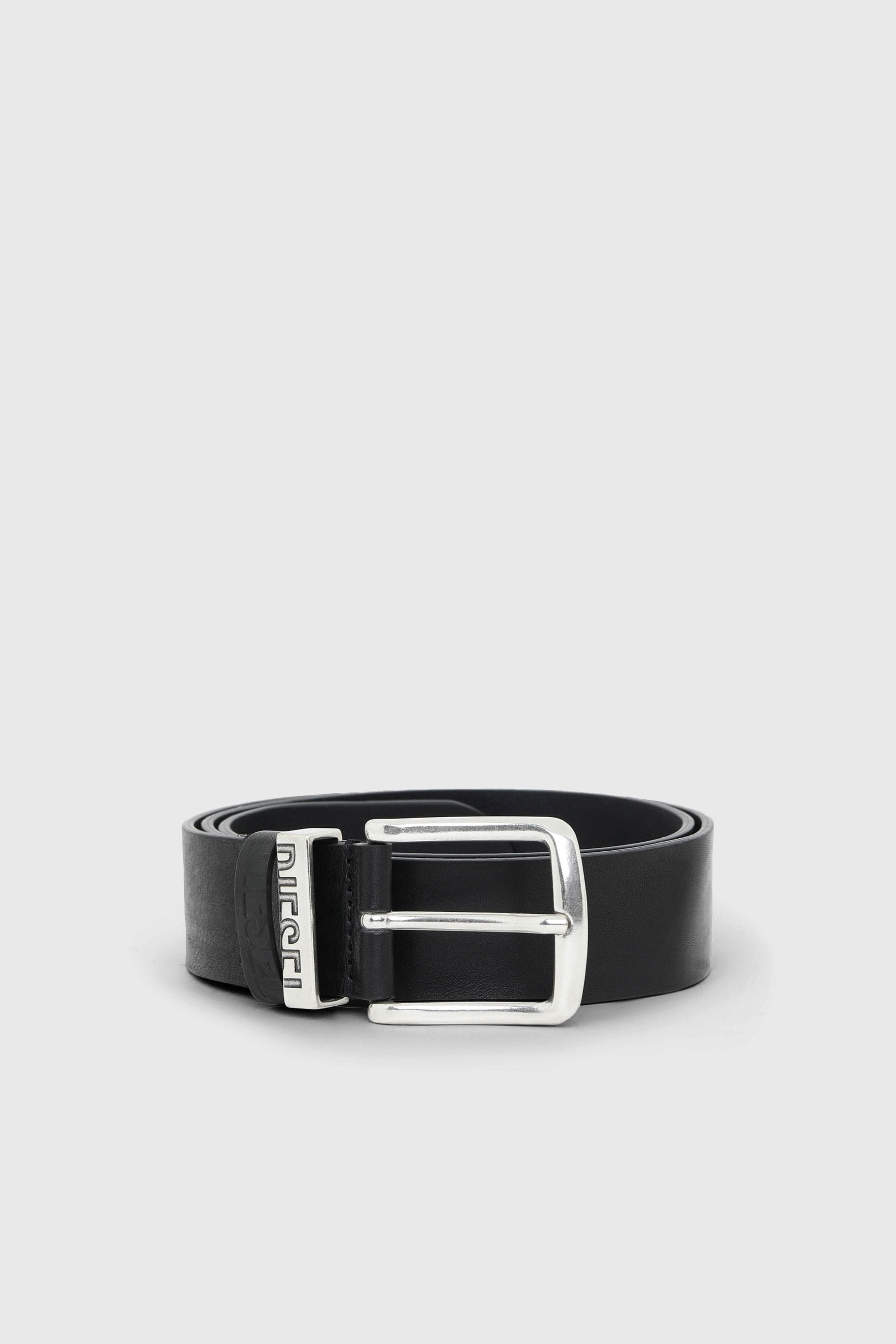 Diesel - B-VISIBLE, Herren 3.9cm G&uuml;rtel mit Kontrastschlaufen in Schwarz - 1
