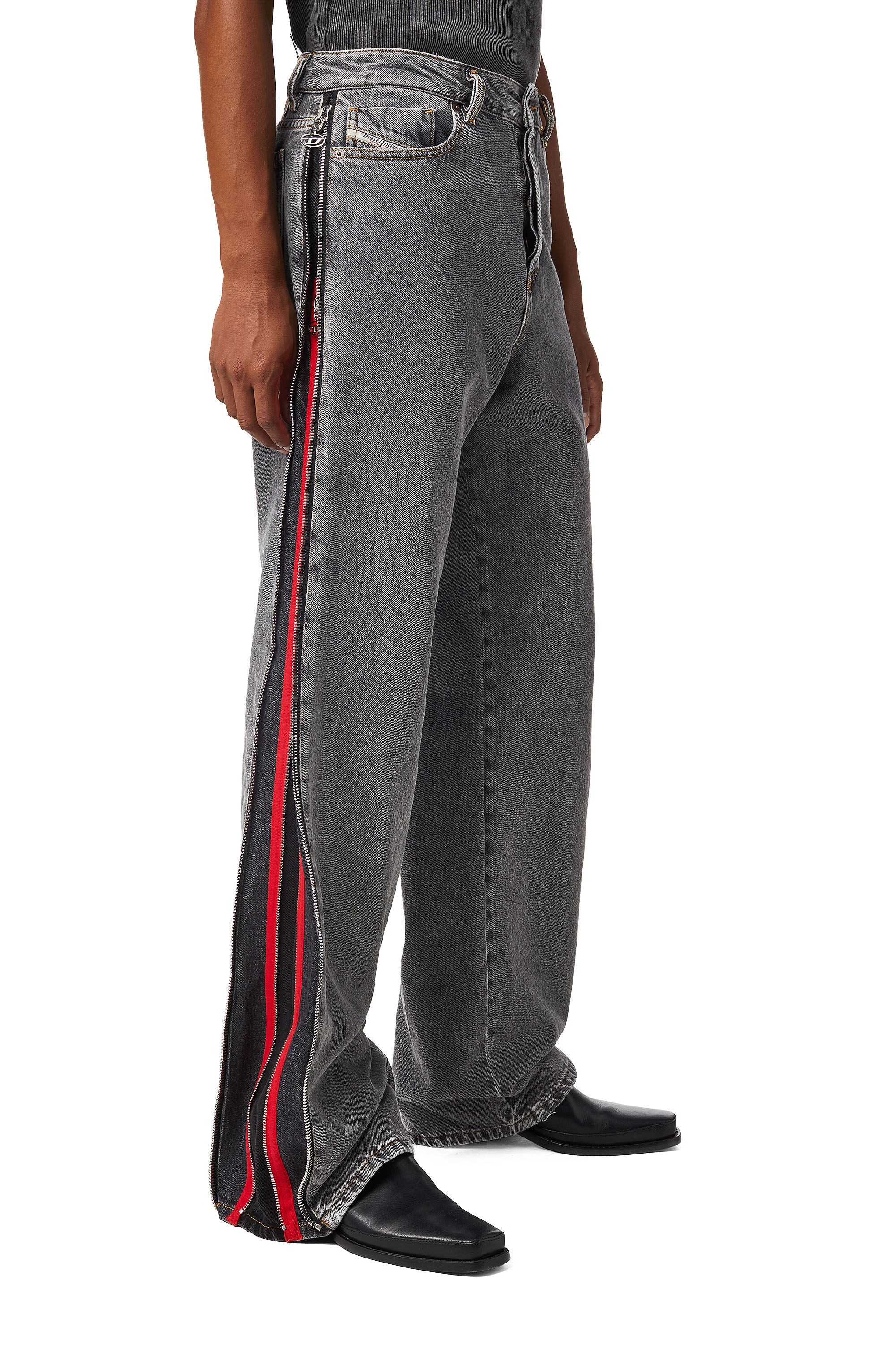 Diesel - 1955 D-Rekiv 09D18 Straight Jeans, Schwarz/Dunkelgrau - Image 5
