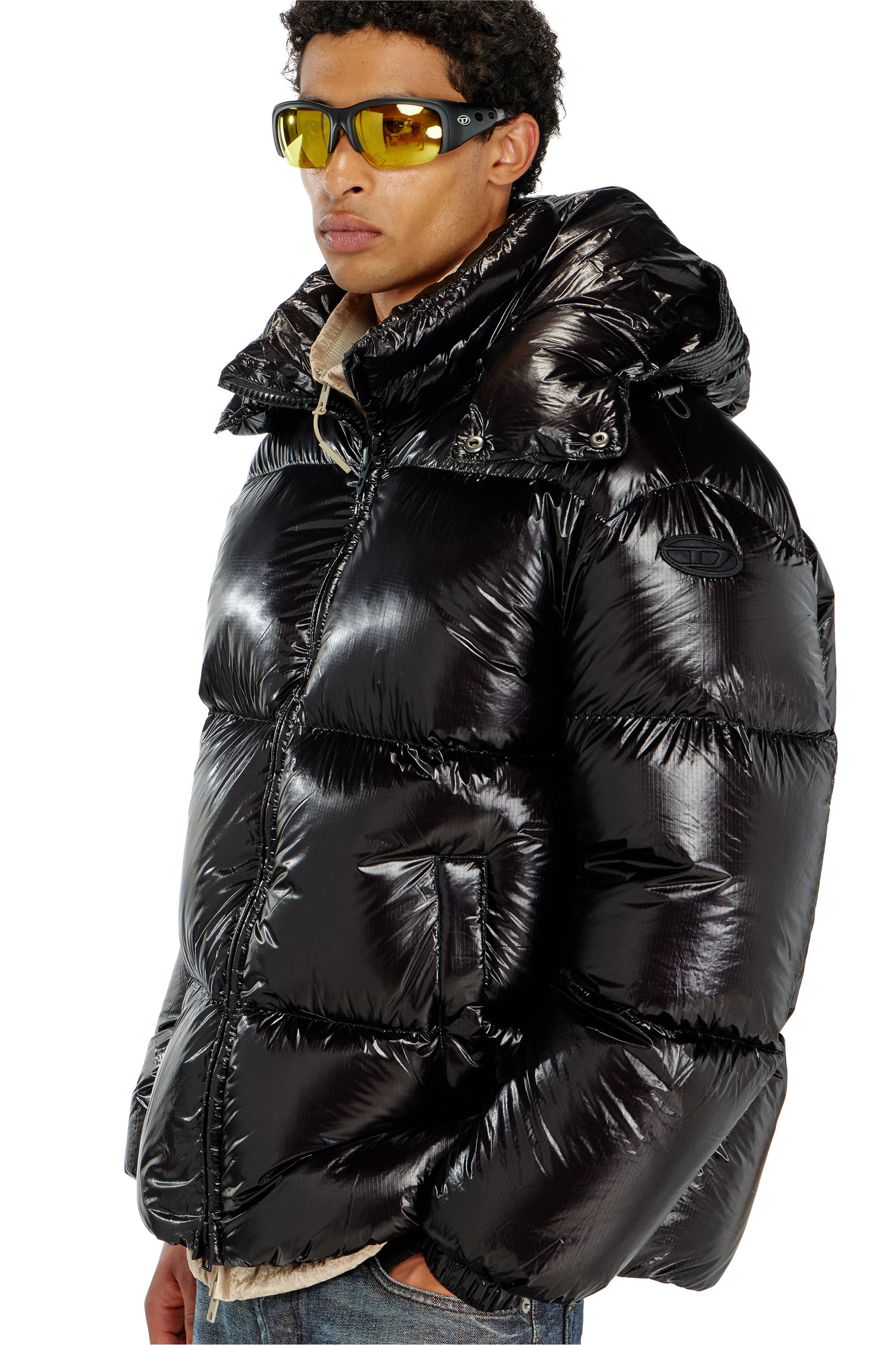 Diesel - W-ROLFYS-WRD-BKCP, Herren Daunen-Steppjacke mit abnehmbarer Kapuze in Schwarz - 5