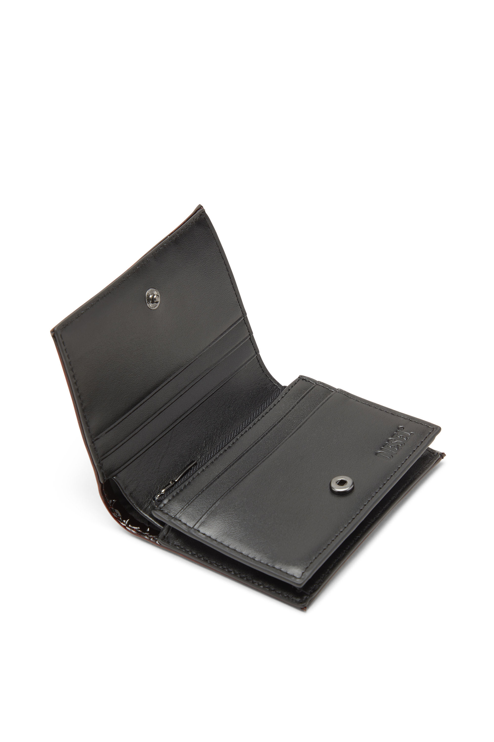 Diesel - 1DR BI FOLD III, Damen Faltportemonnaie aus flüssigem PU in Burgunderrot - 4