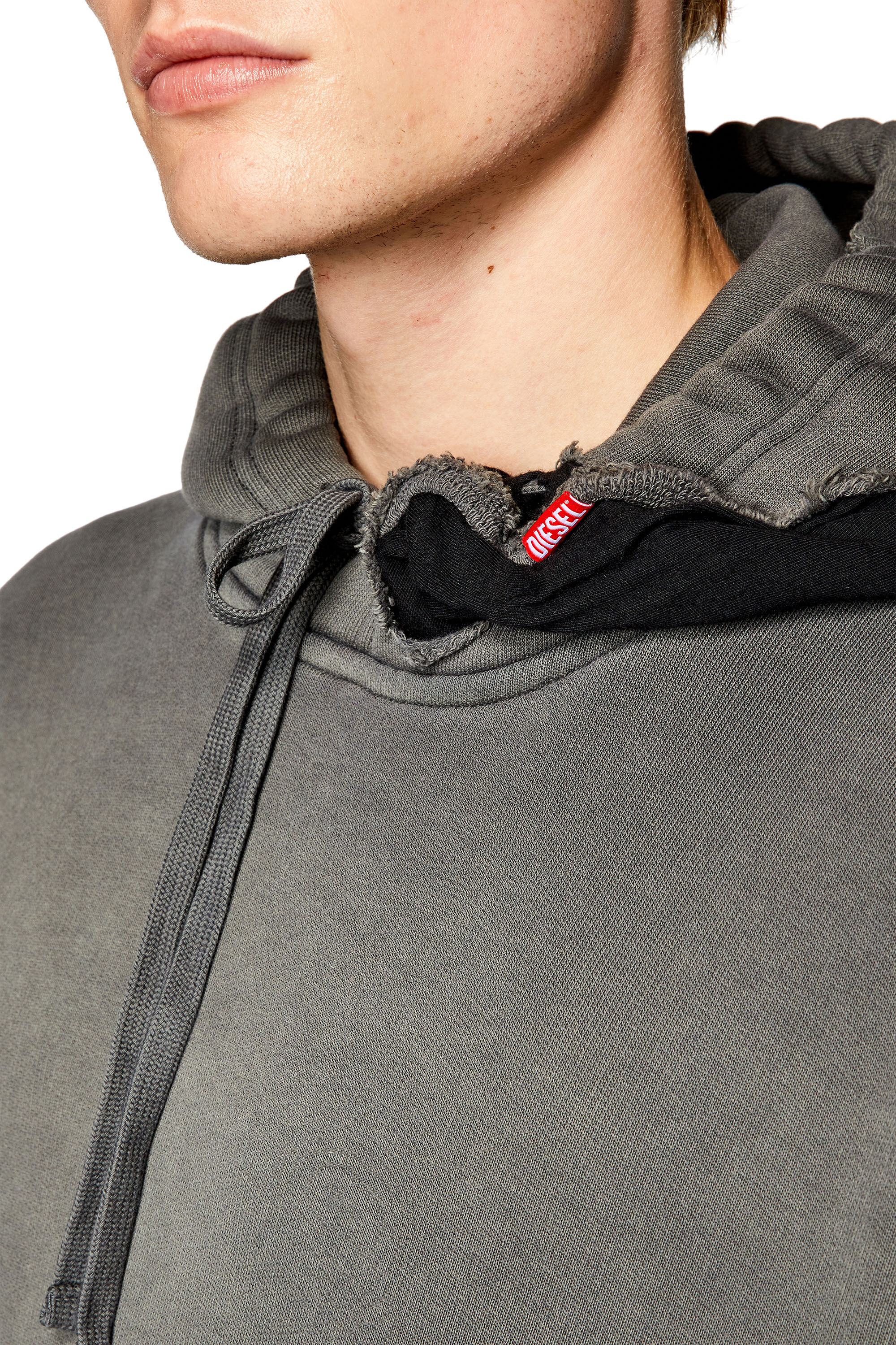 Herren Hoodie in bergr e in Destroyed Optik S MACSROT HOOD Diesel