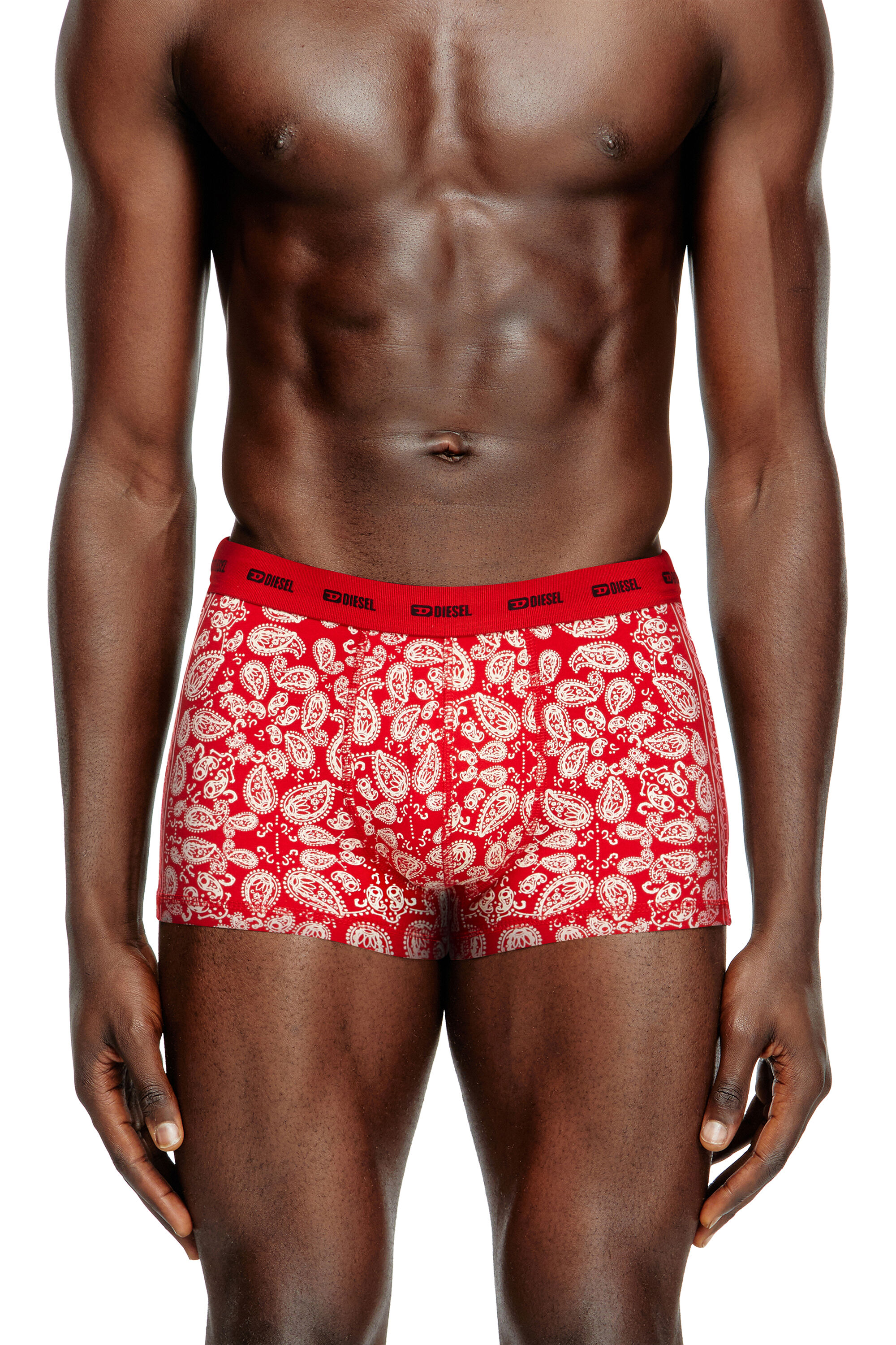 Diesel - DAMIEN-GFT-UTLT-3PACK, Herren 3er-Pack Boxershorts aus Stretch-Baumwolle in Rot/Weiss - 3