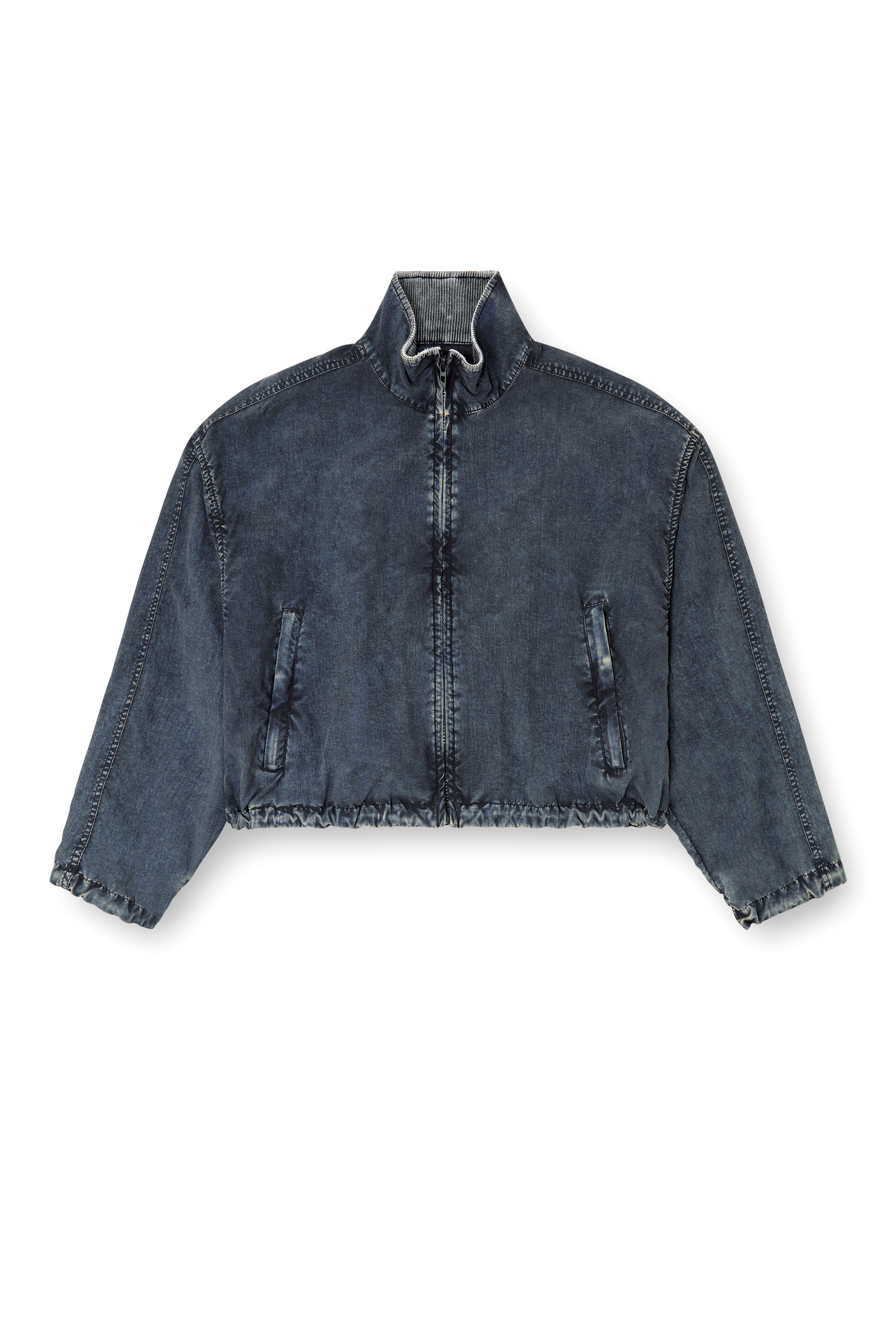 Diesel - G-LEAM-R1, Damen Verkürzte Jacke aus recyceltem Nylon-Taslan in Dunkelblau - 2