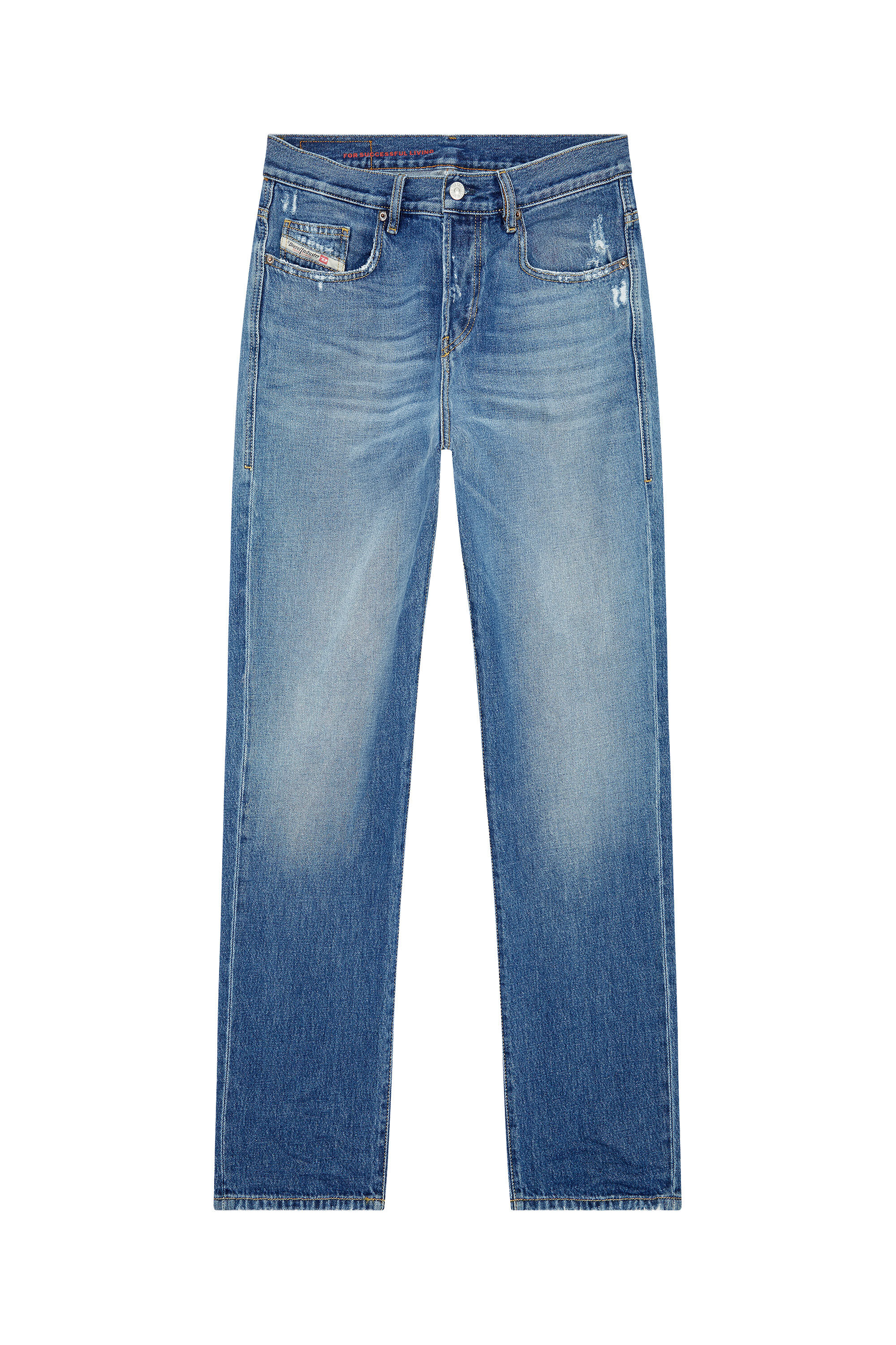 Diesel - 2020 D-Viker E9C03 Straight Jeans, Mittelblau - Image 2