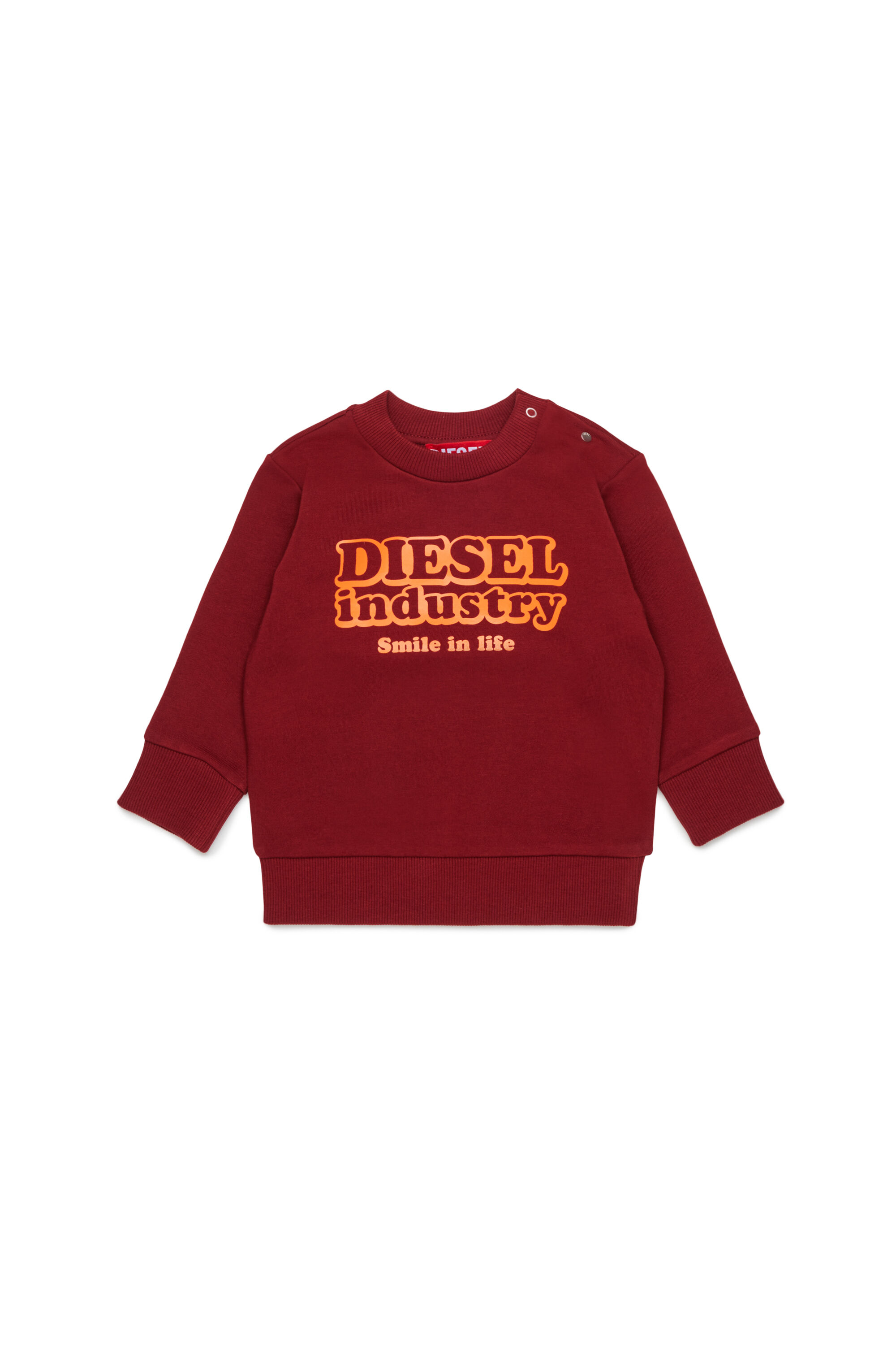 Diesel - SLODIMB, Herren Baumwoll-Sweatshirt mit Diesel Industry Print in Rot - 1