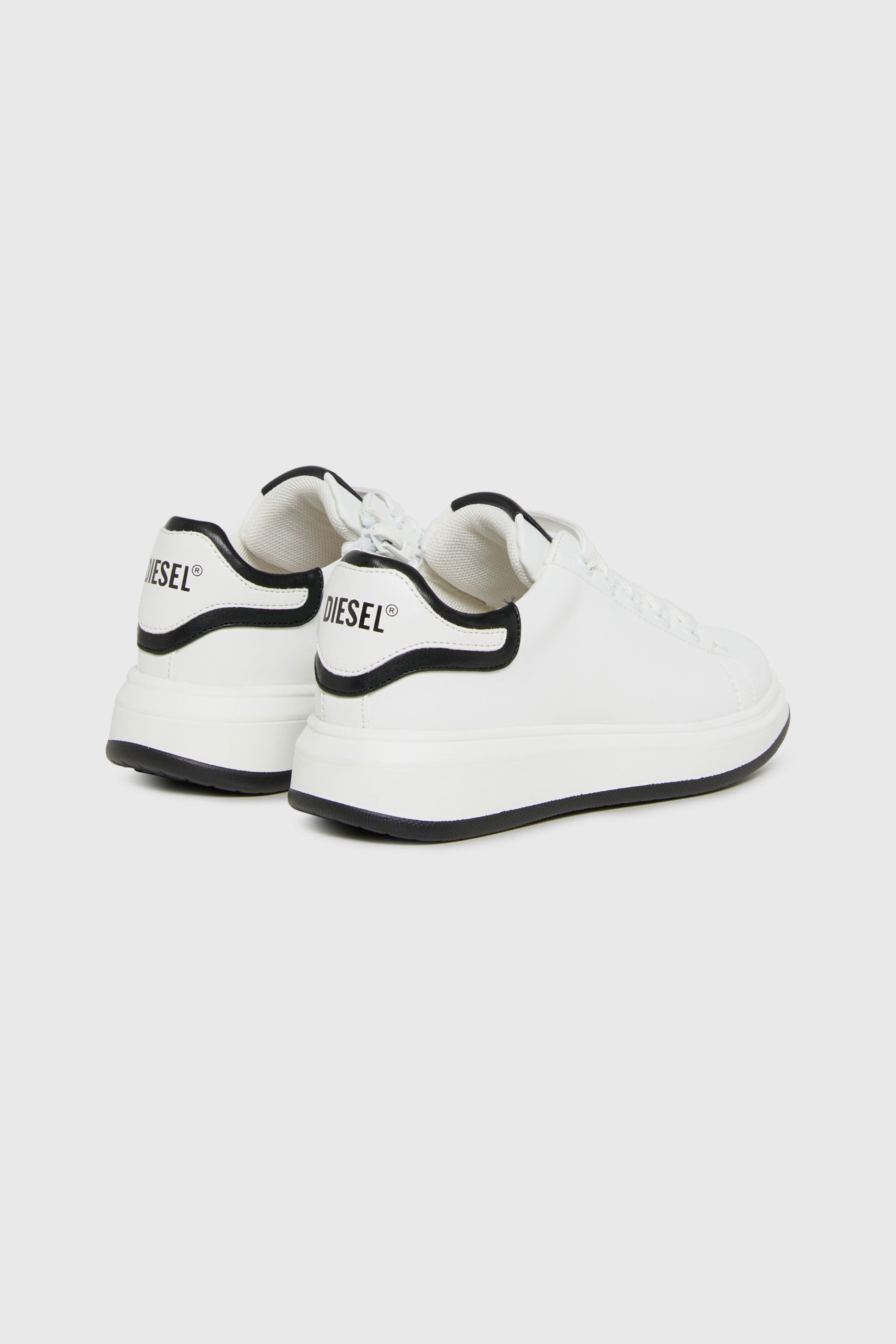 Diesel - S-MEQUIPLA, Unisex S-MEQUIPLA-Sneakers mit kontrastierenden Bes&auml;tzen in Weiss/Schwarz - 3