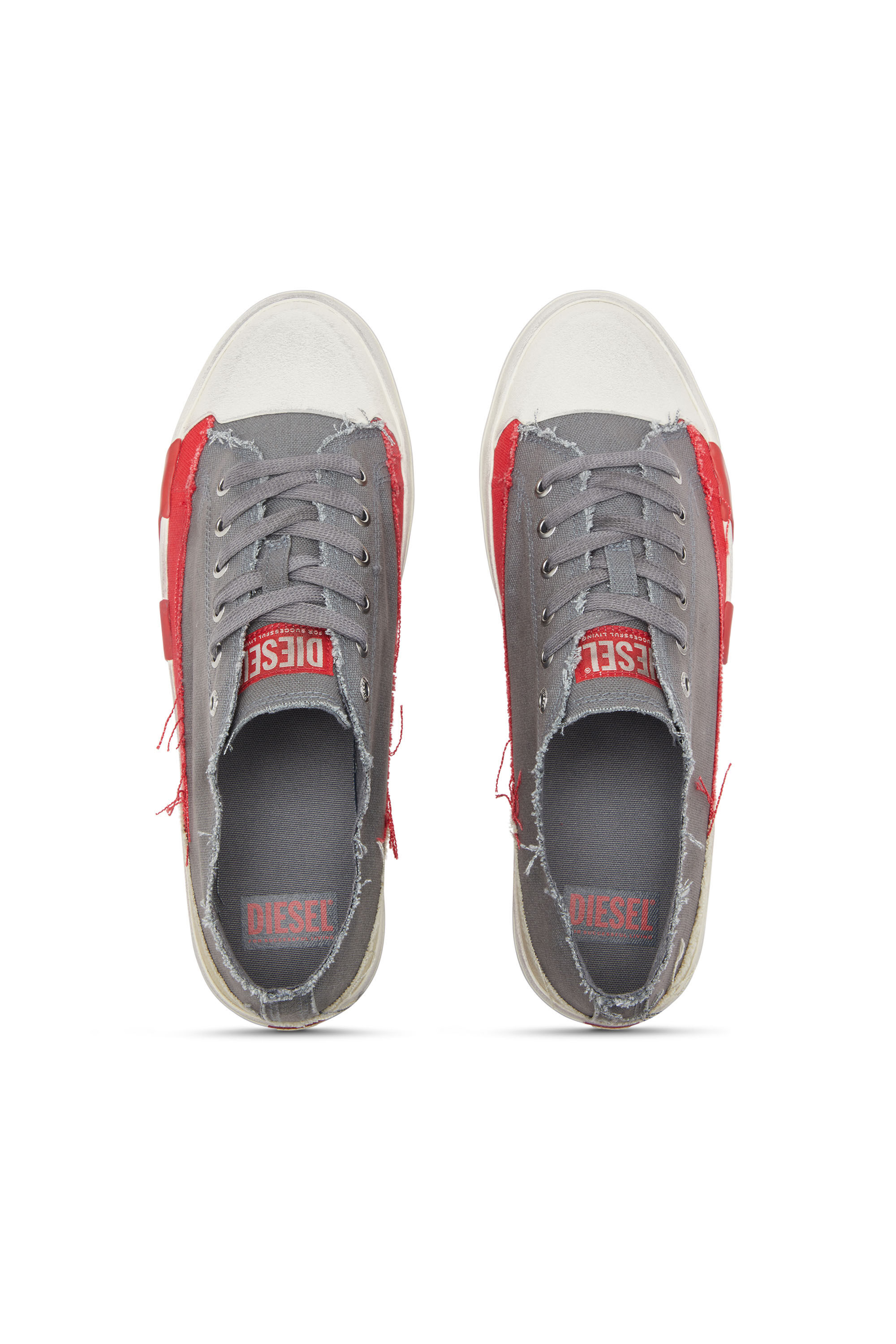 Diesel - S-D-VERSE LOW, Herren S-D-Verse-Canvas-Sneakers mit Schmutz-Effekt in Grau - 4