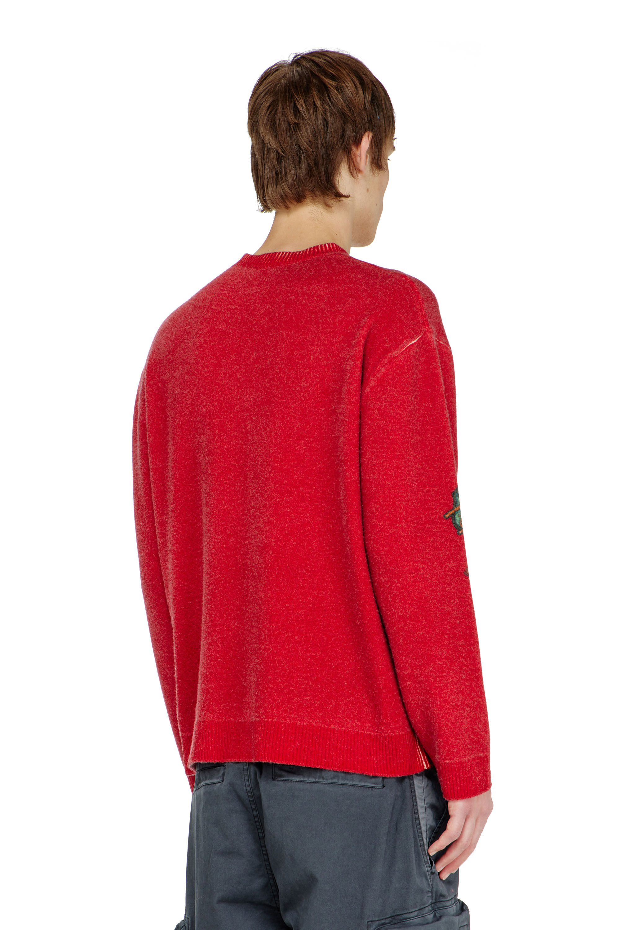 Diesel - K-PATCY, Herren Wollpullover mit bedruckten patches in Rot - 4