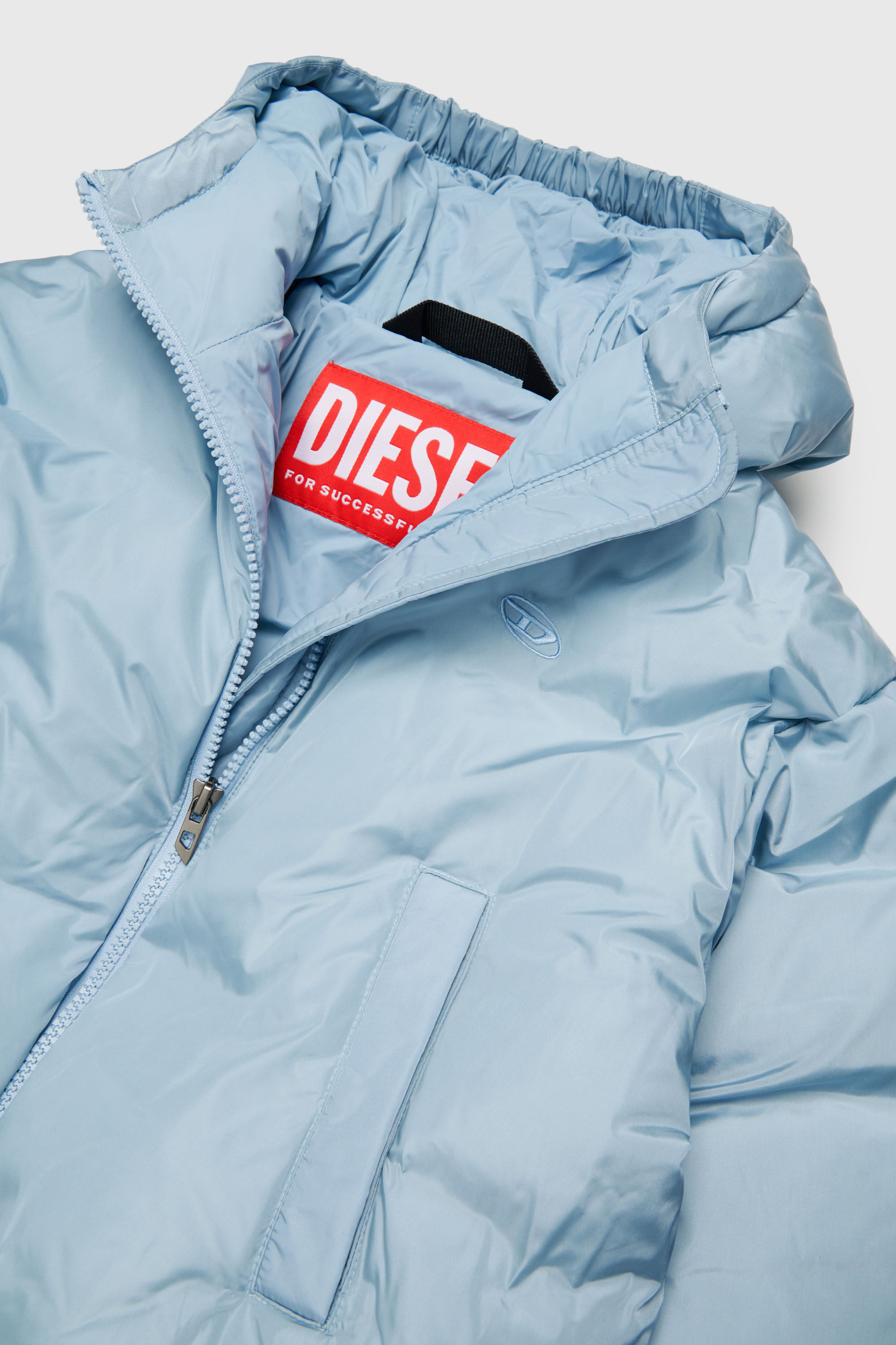 Diesel - JELKYM, Damen Steppjacke mit Kapuze in Hellblau - 3