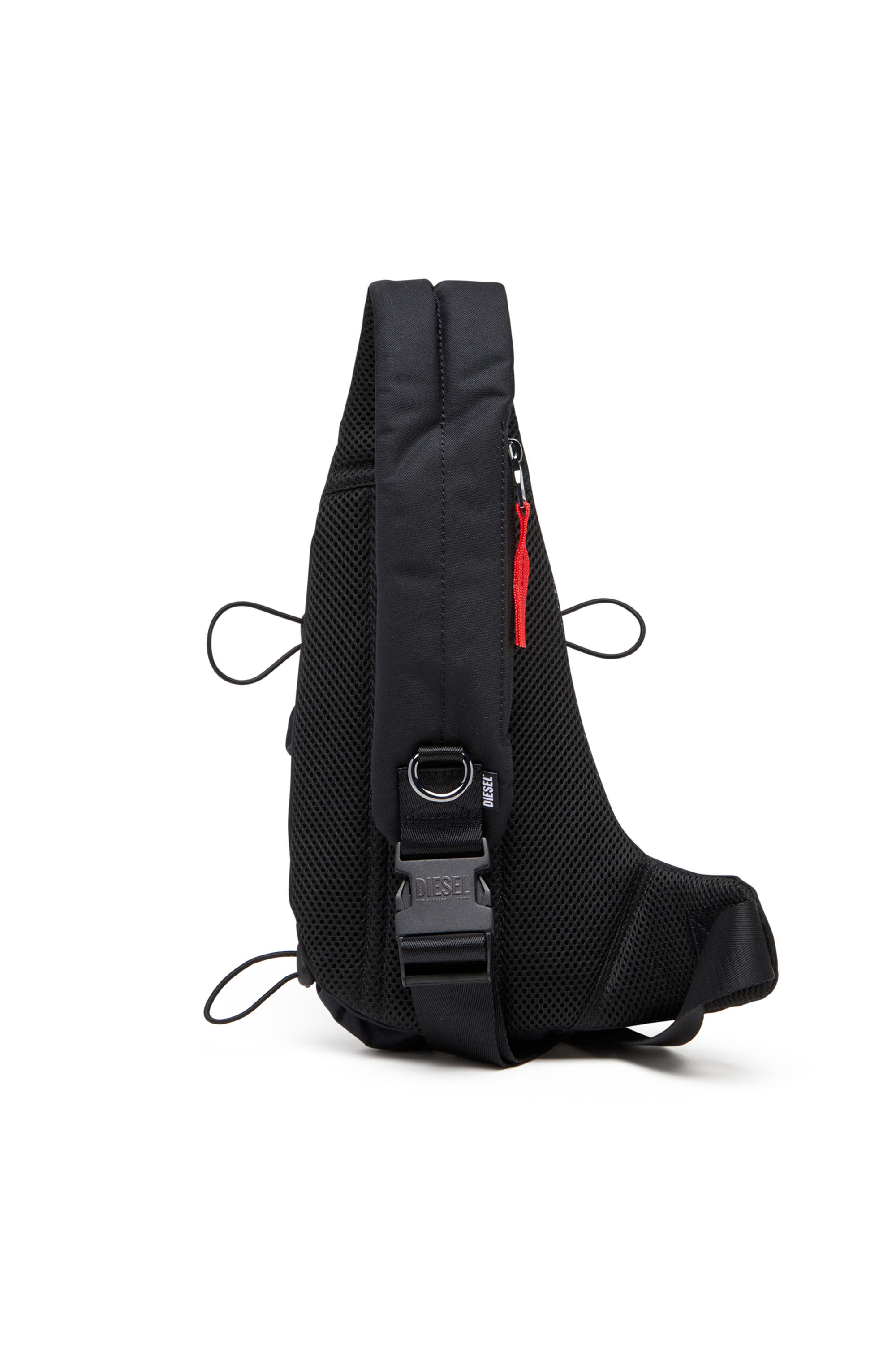 Men's Zip-D-Sling bag in check-jacquard shell | Black | Diesel