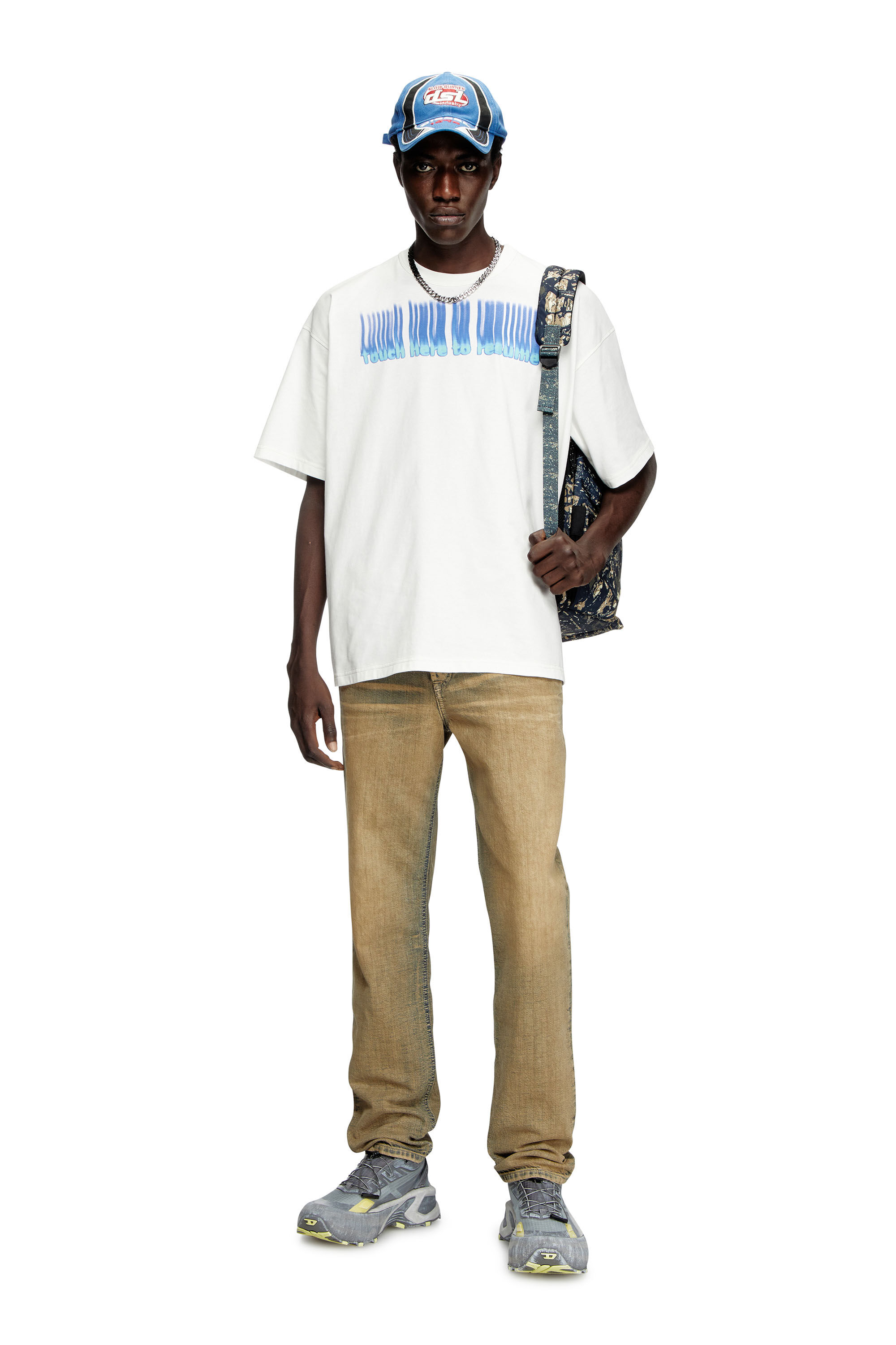 Diesel - T-BOXT-R14, Herren T-Shirt mit Slogan-Print in Wei&szlig; - 1