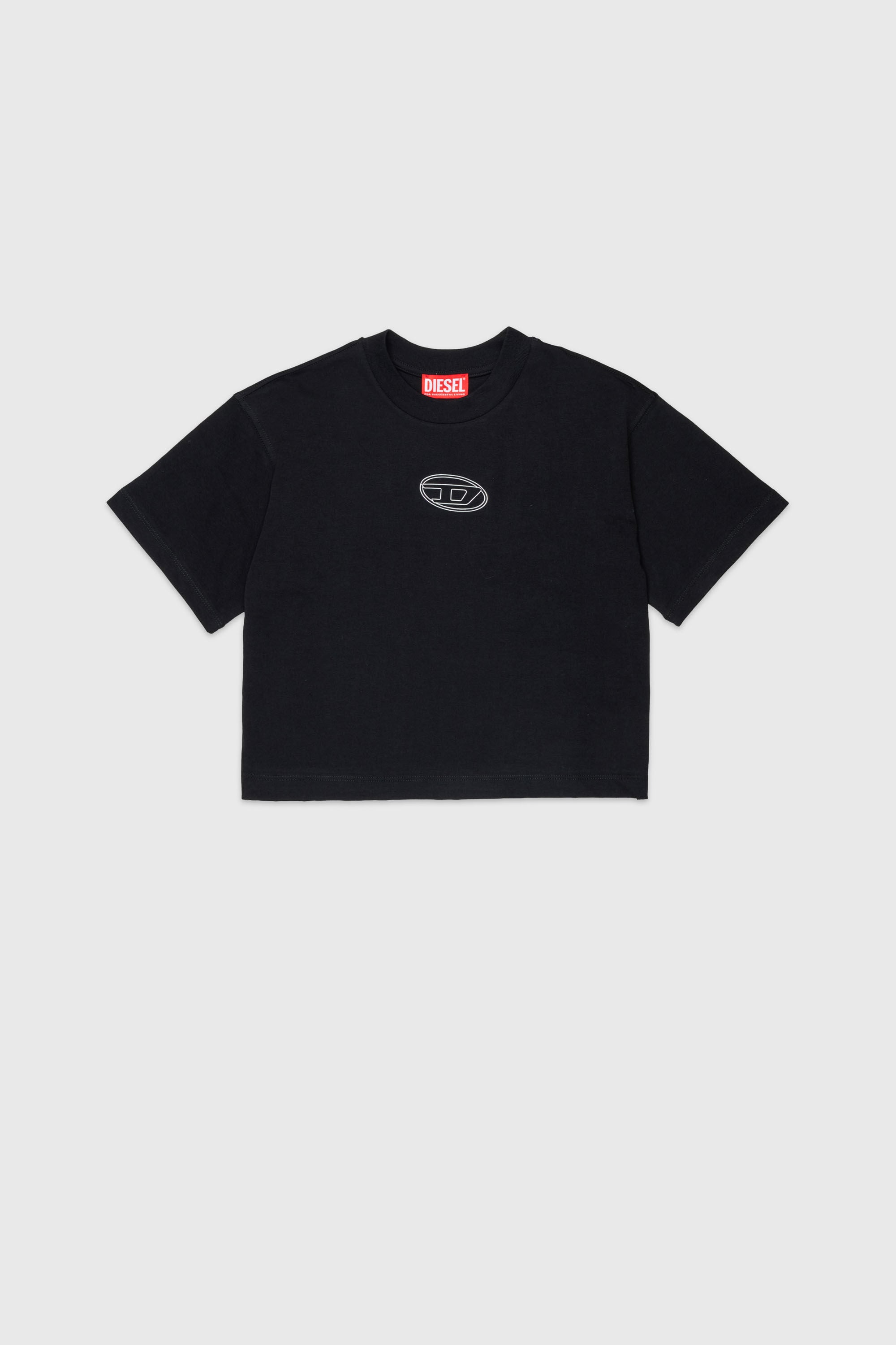 Diesel - TLIXIN, Damen Cropped T-shirt mit Oval D Logo in Schwarz - 1