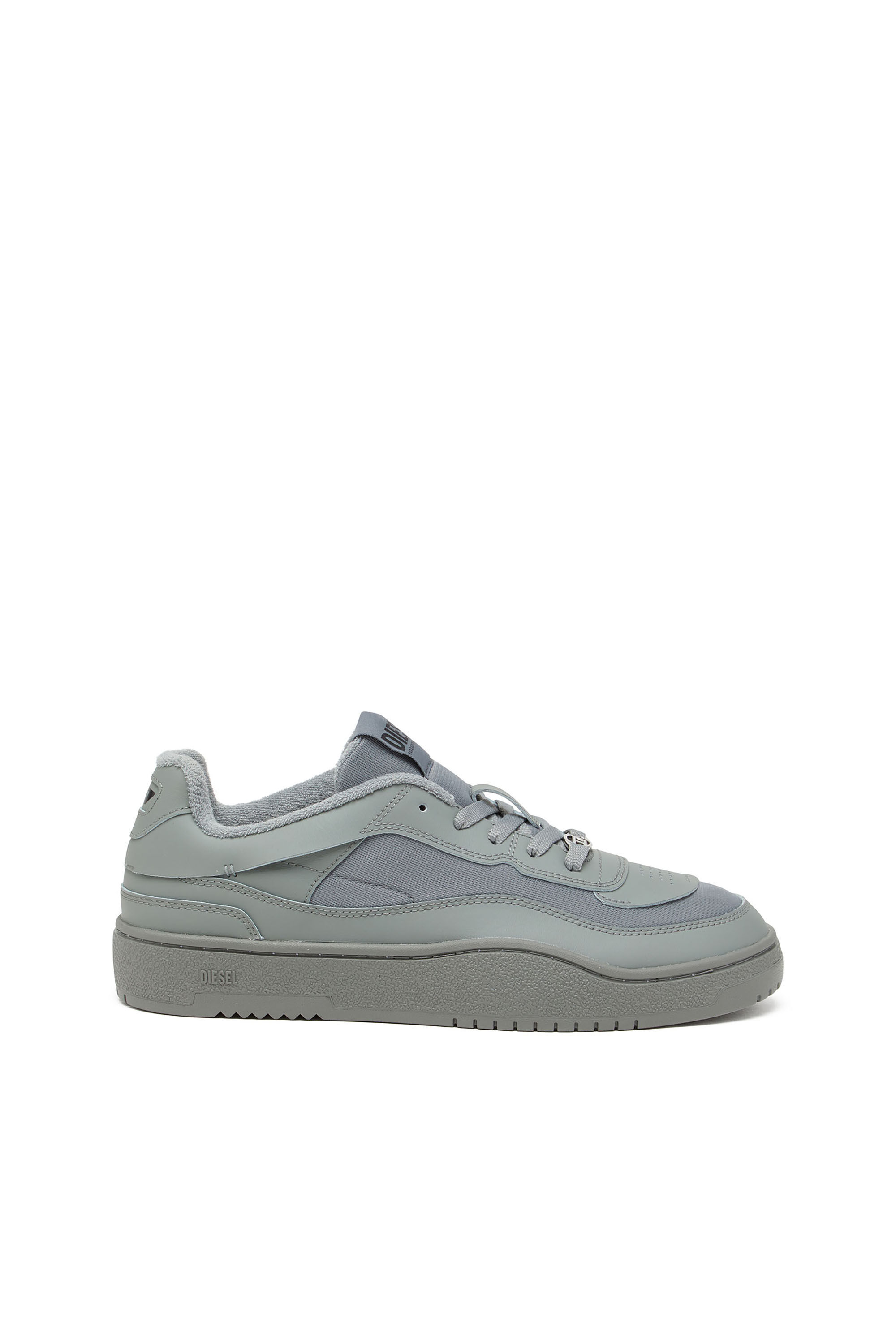 Diesel - S-OVAL SKATE LOW, Herren S-Oval Skate-Sneakers aus Leder mit Einsatz aus Stoff in Grau - 1