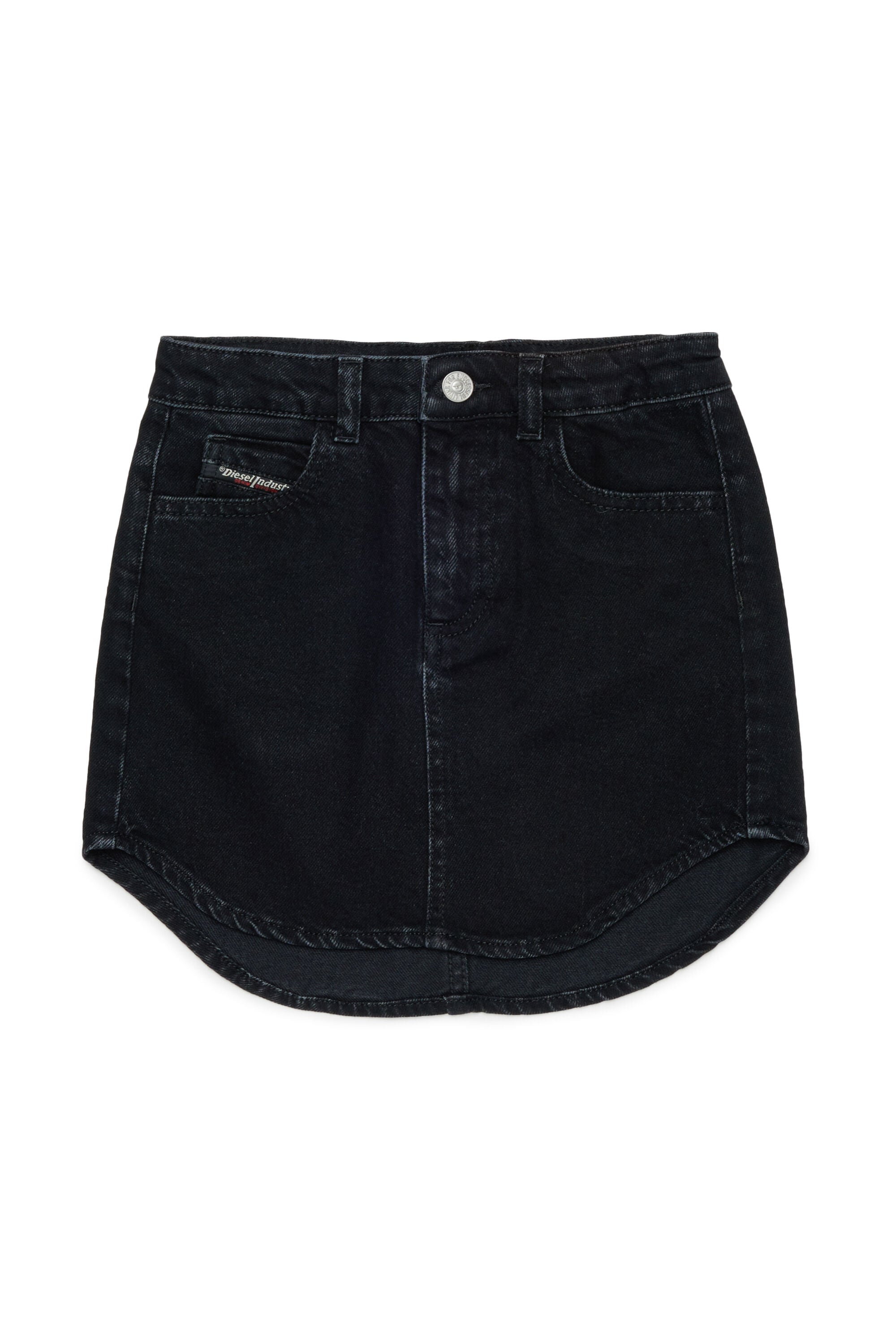 Diesel - GEARD, Damen Denim-Minirock mit abgerundetem Saum in Schwarz/Dunkelgrau - 1