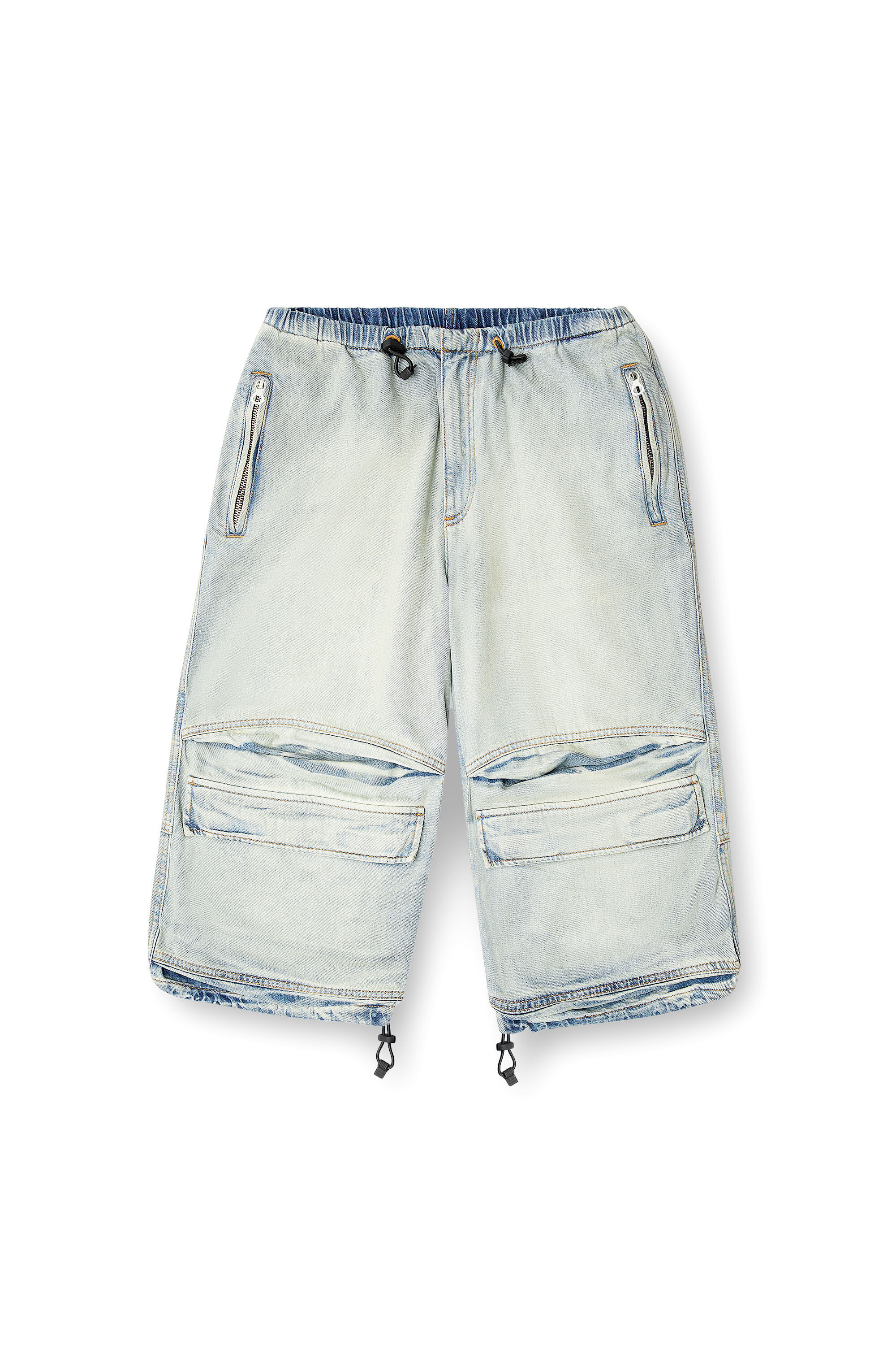 Diesel - D-DAYETZ-SHORT-S, Unisex Shorts aus leichtem zweifarbigem Denim in Hellblau - 2