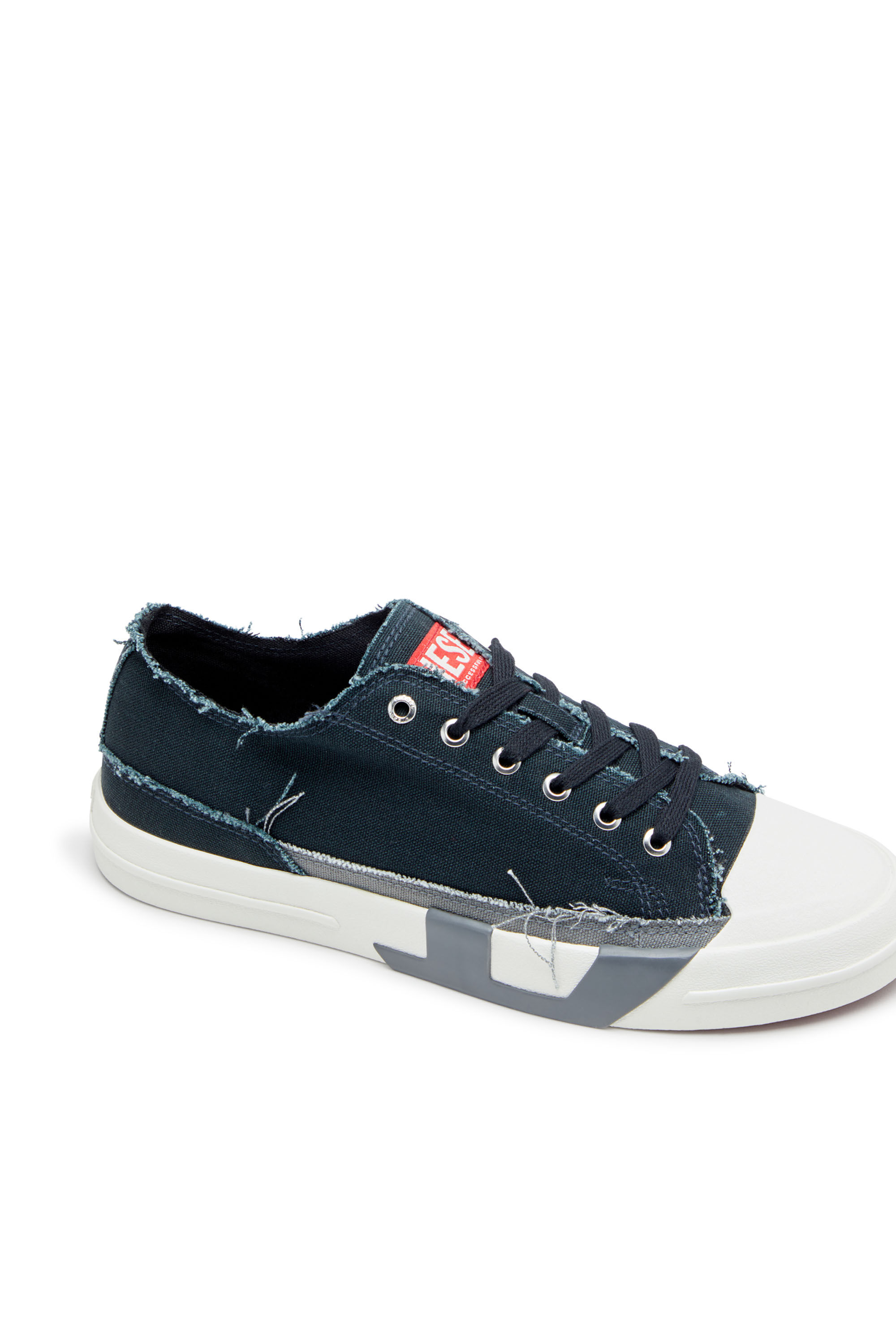 Diesel - S-D-VERSE LOW, Herren S-D-Verse-Sneakers aus ausgefranstem Canvas in Blau/Grau - 6
