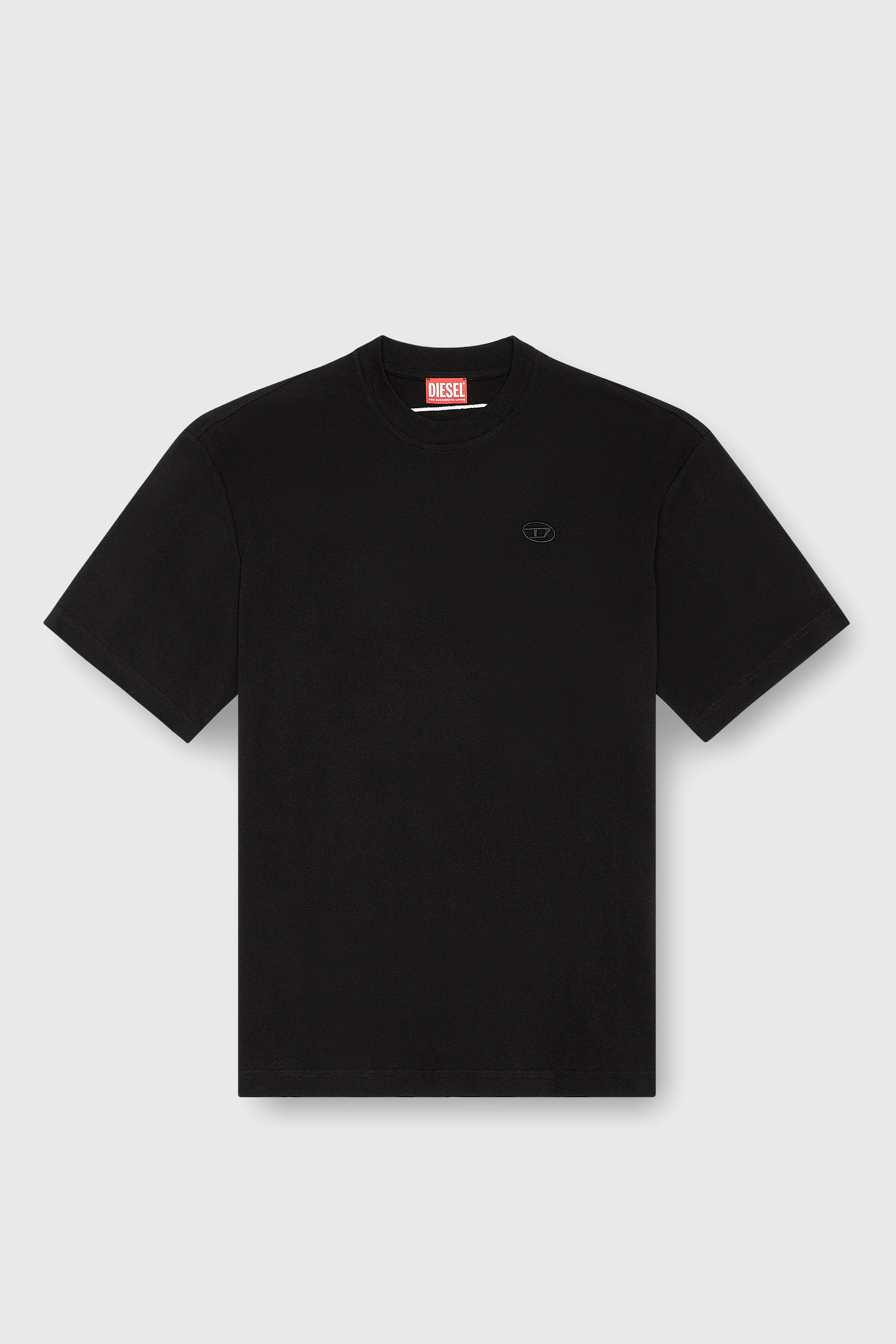 Diesel - T-BOGGY-MEGOVAL-D, Herren T-Shirt mit gro&szlig;er Oval D-Stickerei in Schwarz - 2
