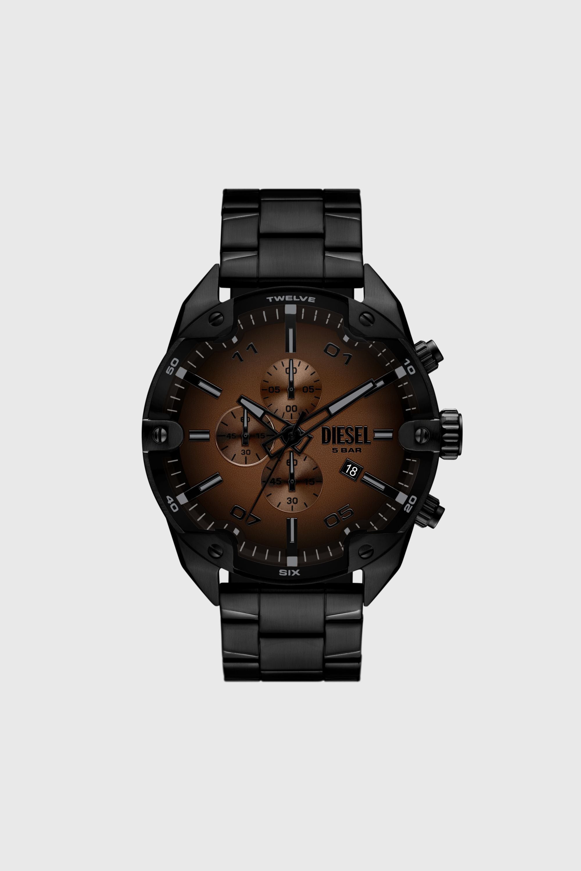 Diesel - DZ4691 WATCH, Herren Spiked Armbanduhr schwarzem Edelstahl in Schwarz - 1
