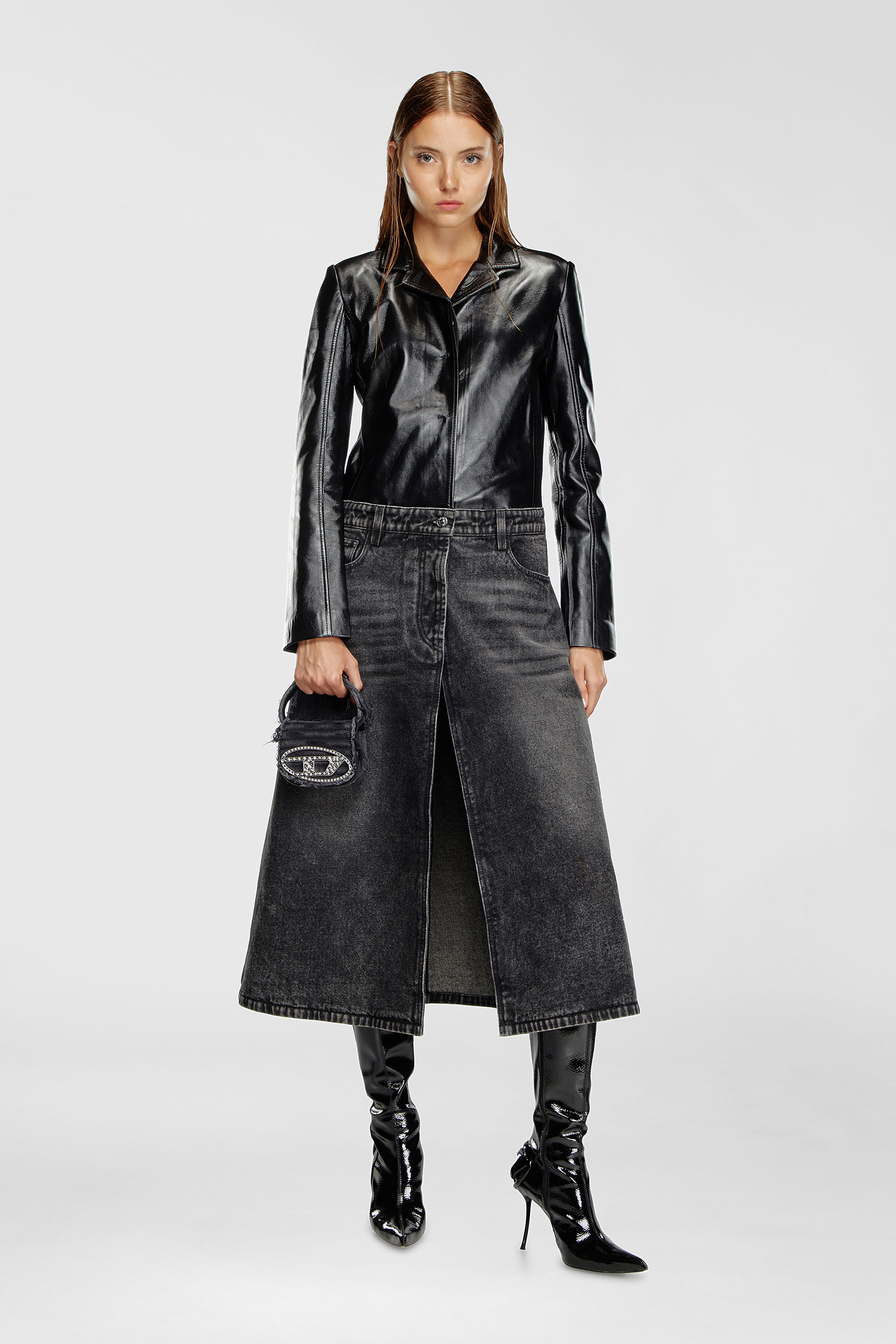 Diesel - 1DR XS, Damen 1DR XS-Ikonische Mini-Tasche aus Canvas und Leder in Schwarz - 1