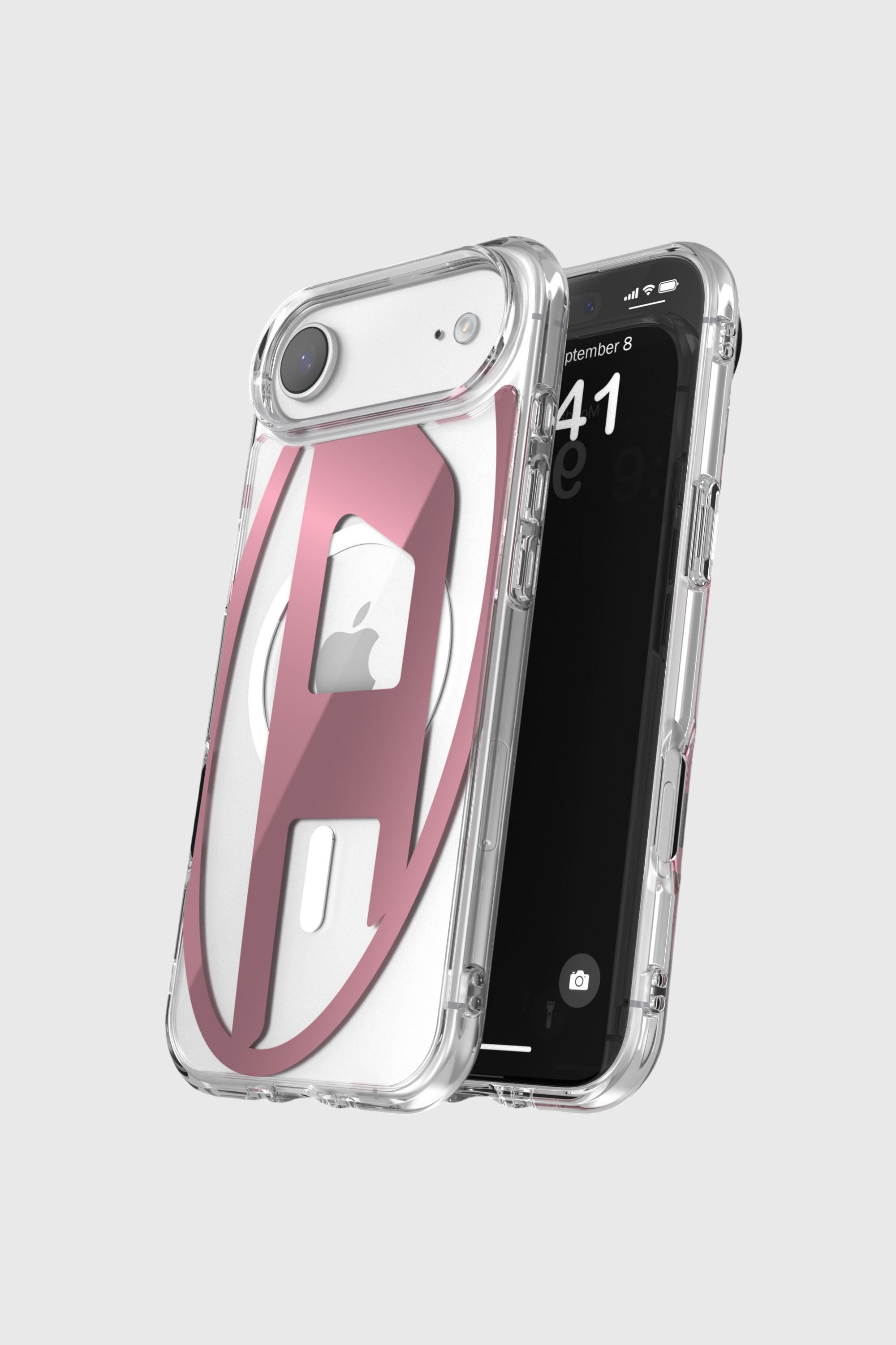 Diesel - 60420 AOP CASE, Unisex Oval D Metallic-H&uuml;lle mit Magsafe f&uuml;r iPhone 17 Air in Rosa - 4