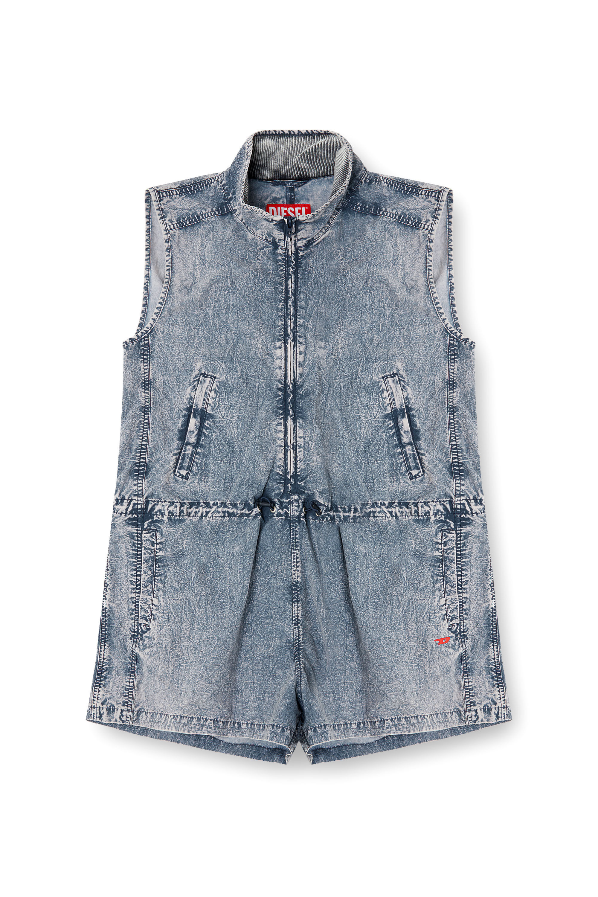 Diesel - J-ANNET, Damen Playsuit aus behandeltem Nylon in Hellblau - 4
