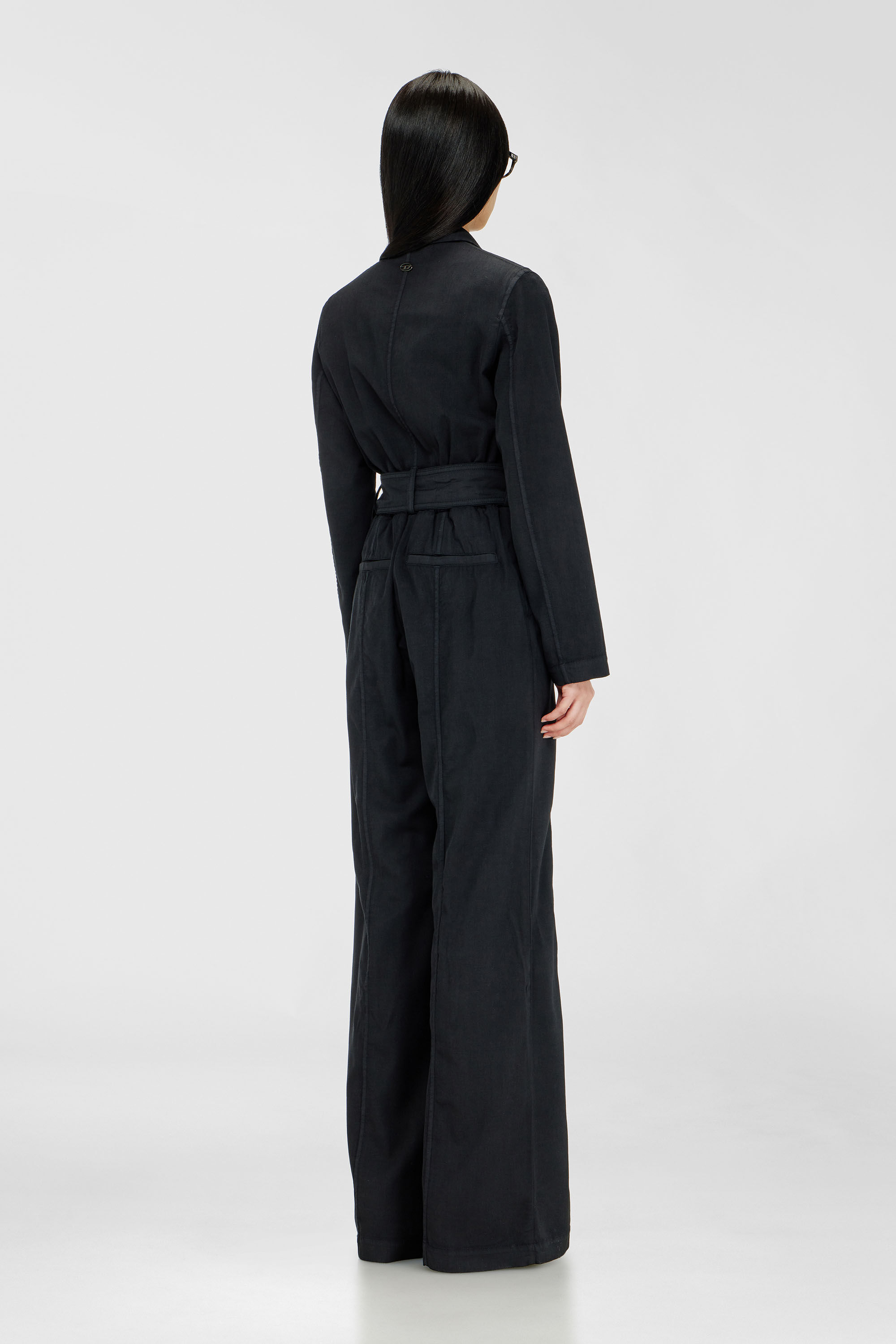 Diesel - J-AEL, Damen Blazer-Jumpsuit mit G&uuml;rtel aus stretch-wolle in Schwarz - 4