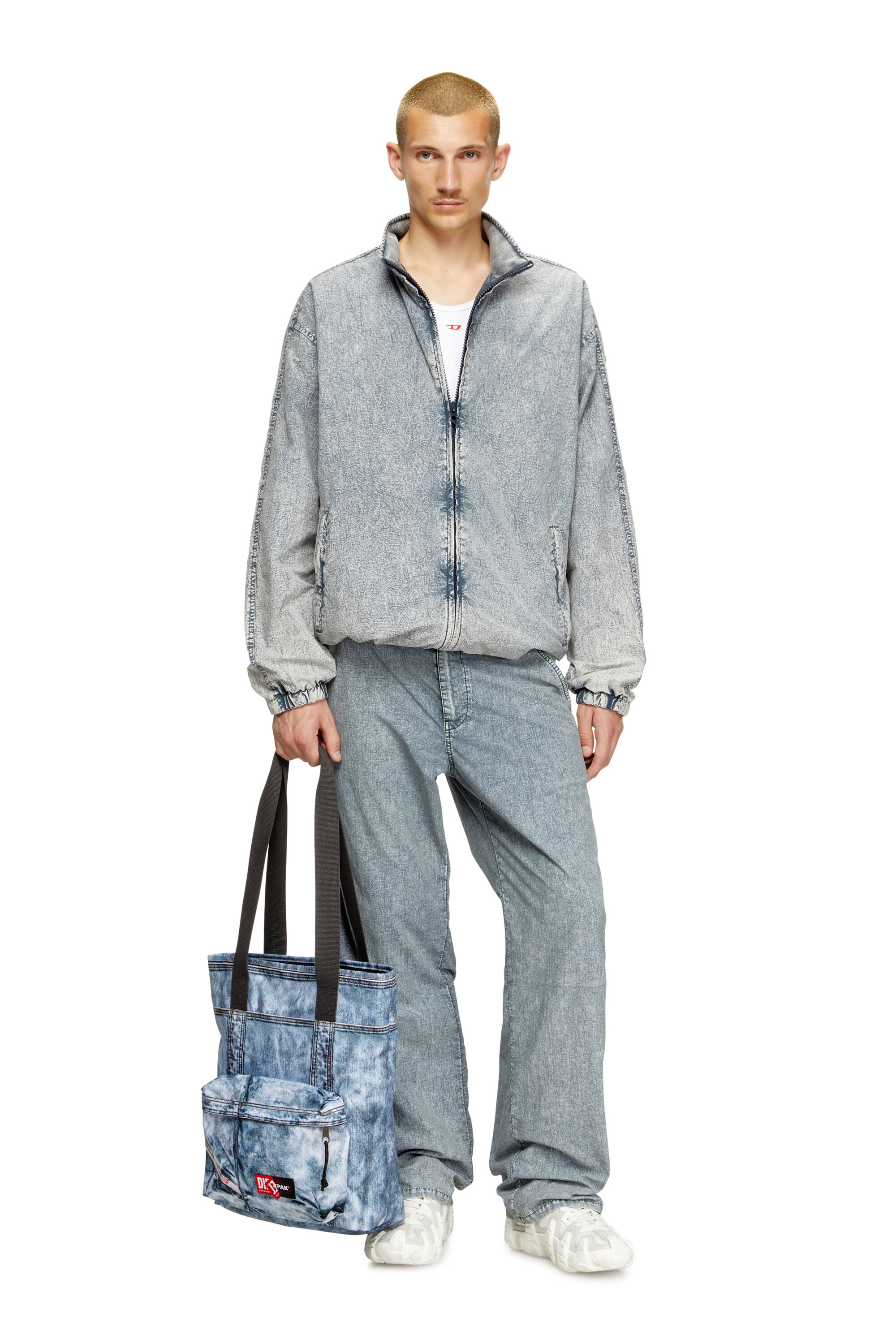 Diesel - DIESEL TOTE, Unisex Tragetasche aus Trompe l'œil-Denim in Blau - 5