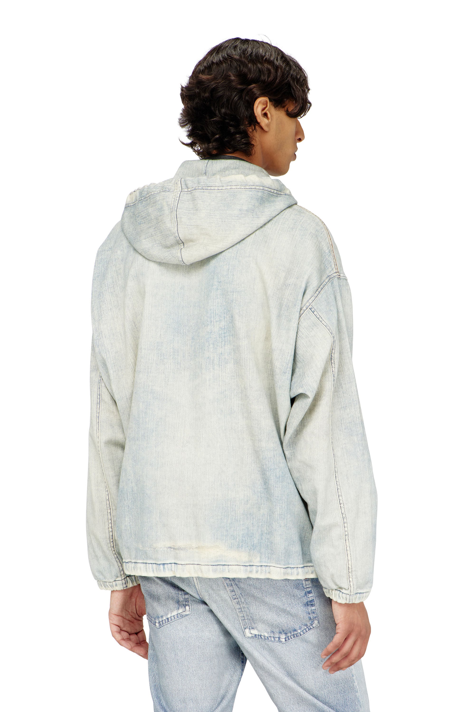 Diesel - D-WYNNY JOGG, Herren Hooded JoggJeans jacke mit trompe-l&rsquo;oeil in Hellblau - 4
