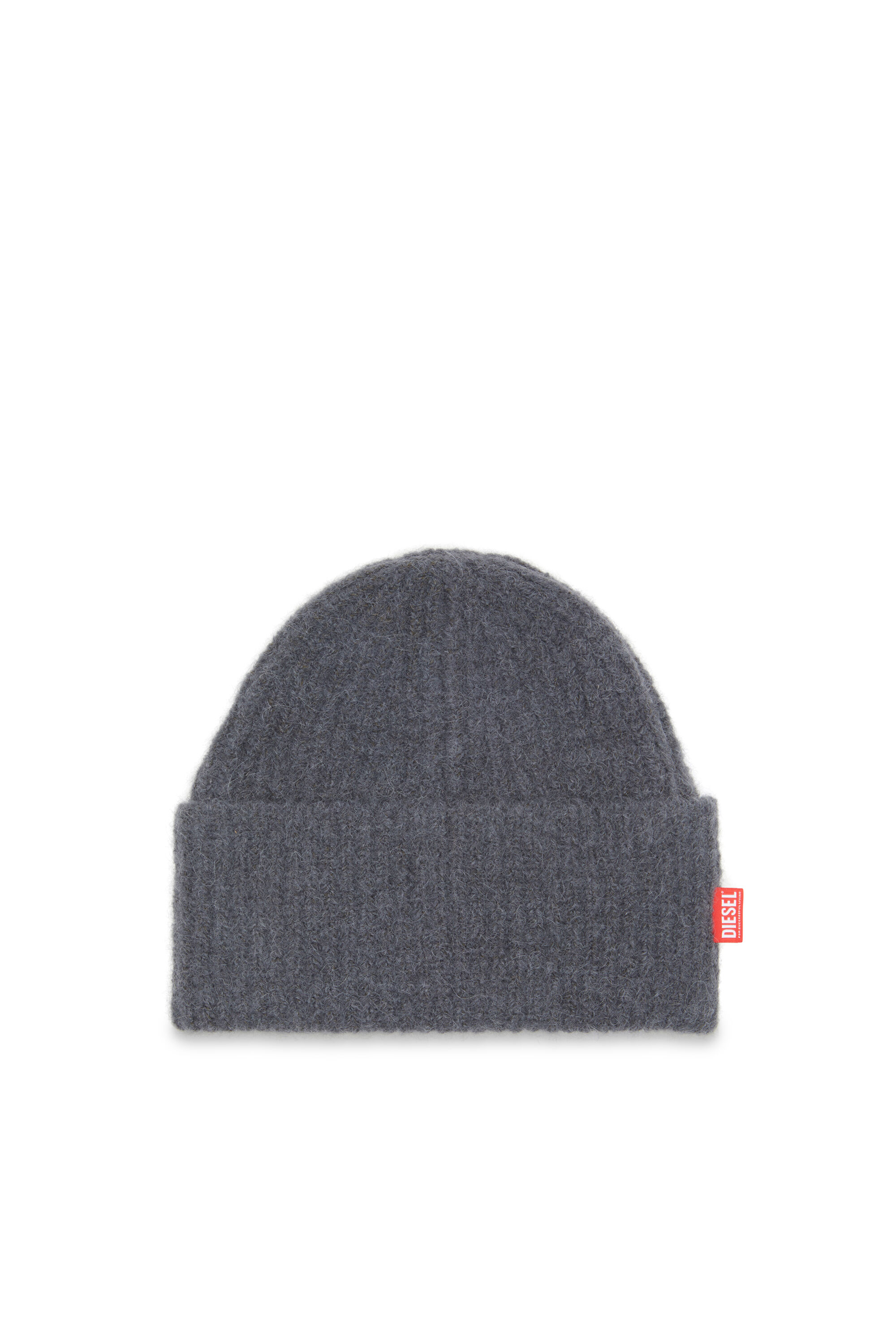 Diesel - K-LOLLO-HAT, Unisex Rippenstrick-Alpakamütze in Grau - 1