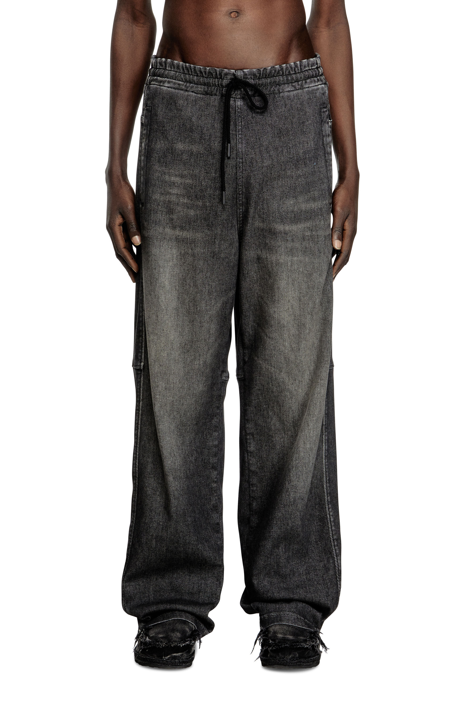 Diesel - Unisex Relaxed D-Martyans Track Denim 09L77, Schwarz/Dunkelgrau - 3