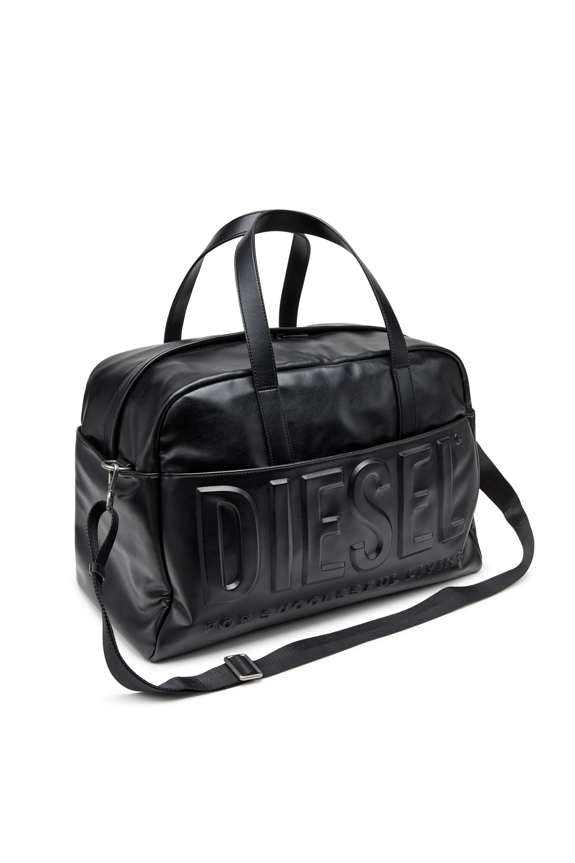 Diesel - DSL 3D DUFFLE L X, Herren Dsl 3D L-Duffle Bag mit Logo in extremer 3D-Optik in Schwarz - Image 5