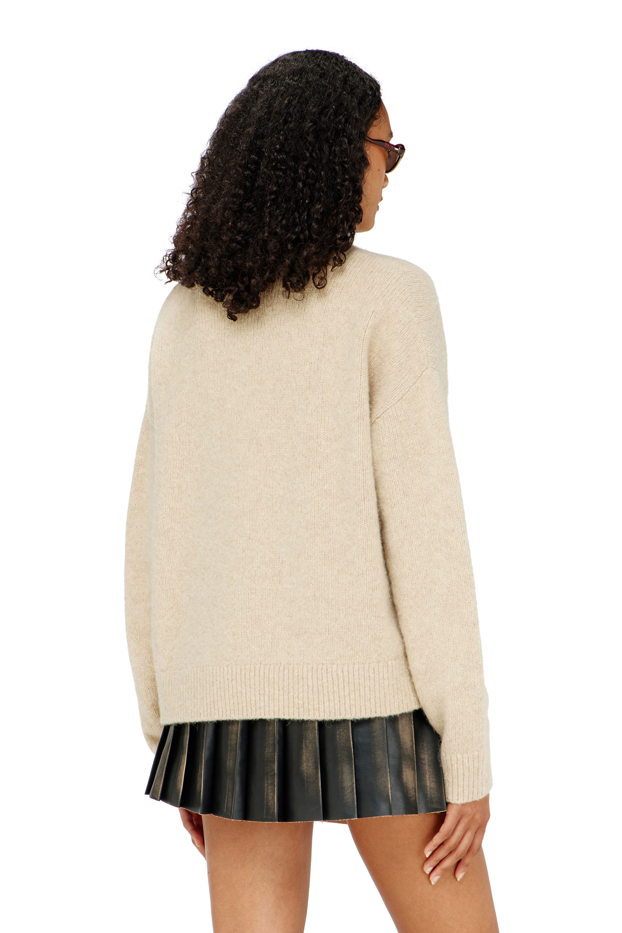 Diesel - M-AREETA, Damen Pullover aus Woll- und Alpakamischung in Beige - 4