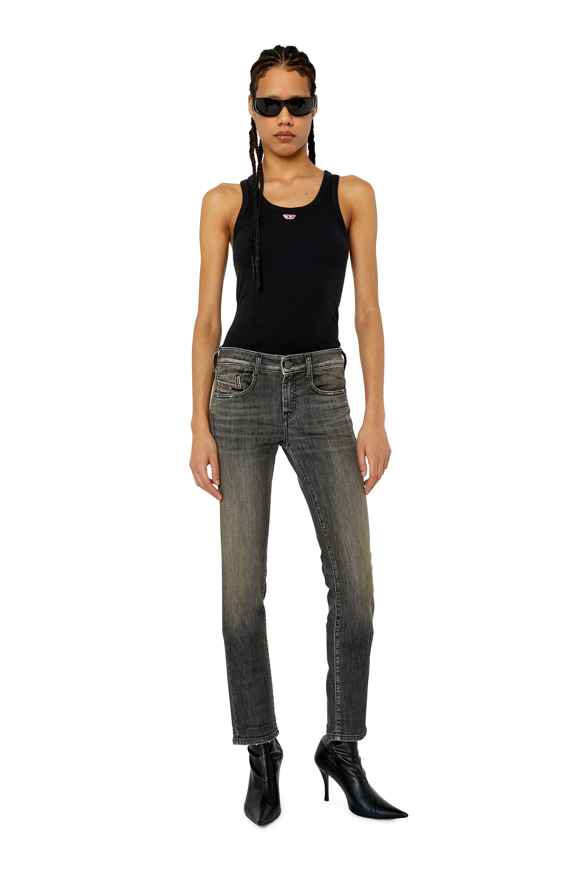 Diesel - D-Ollies JoggJeans® 09F01 Slim, Schwarz/Dunkelgrau - Image 1