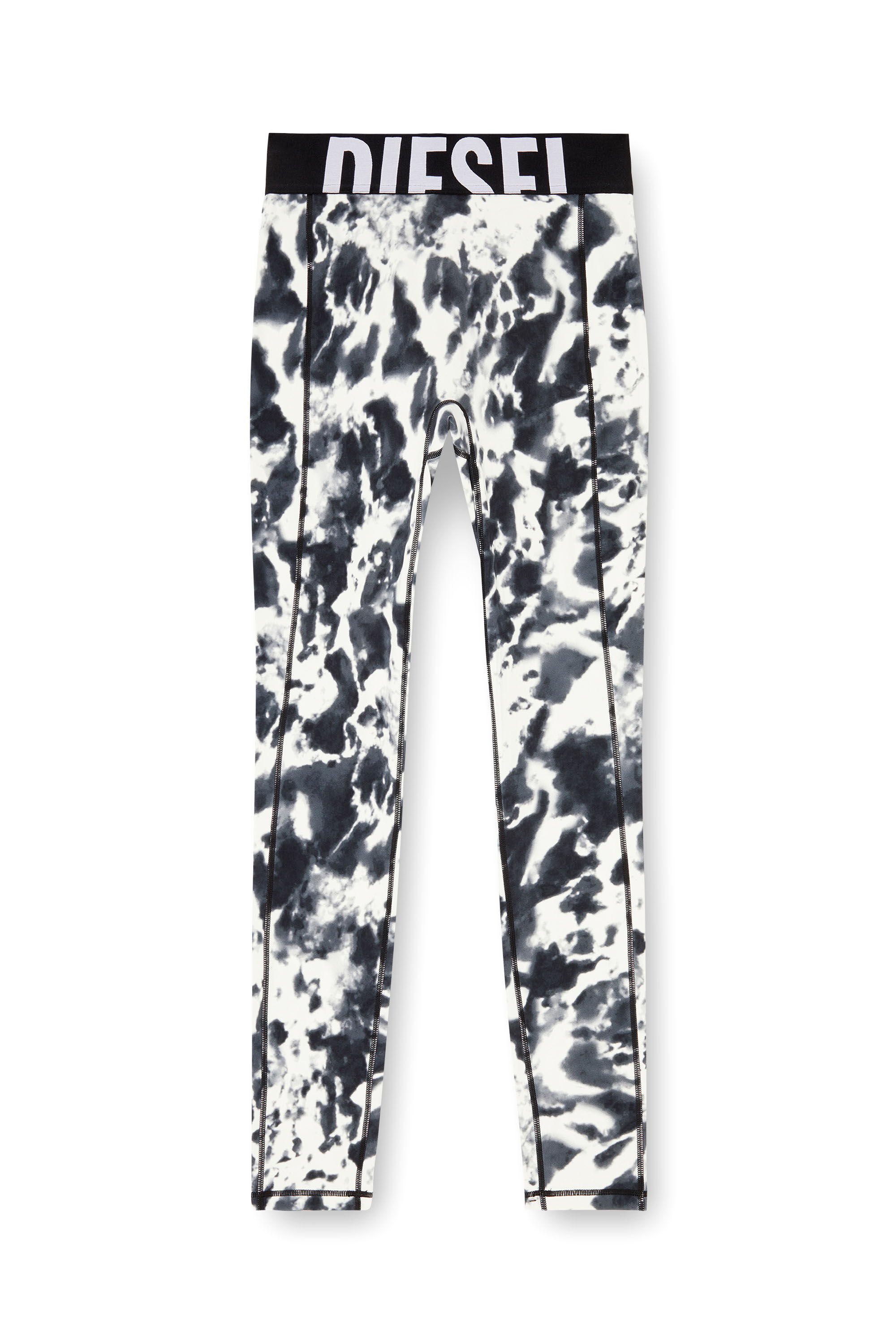Diesel - ADELINE-D-POP, Damen Leggings aus bedruckter Mikrofaser in Weiss/Schwarz - 2