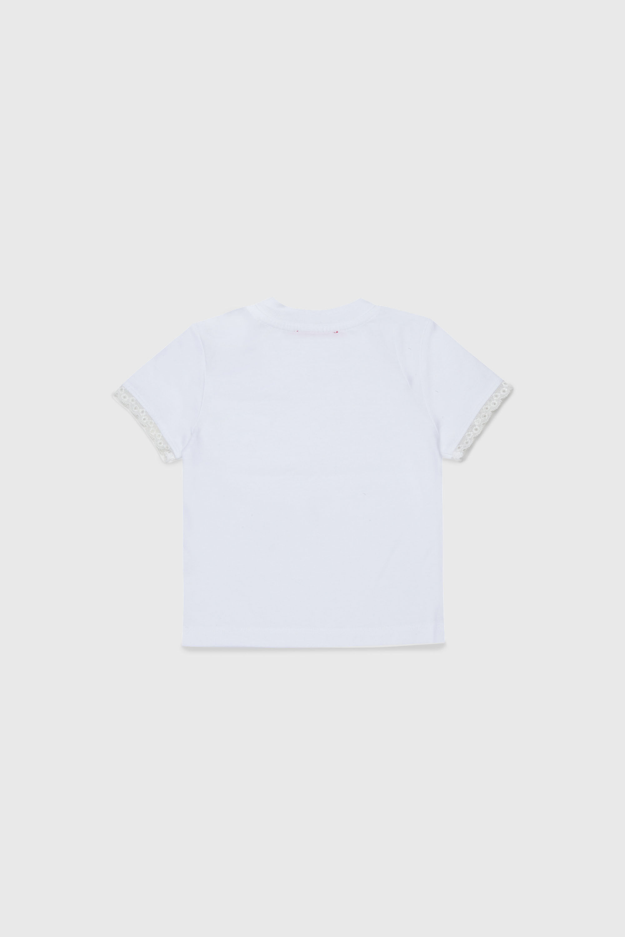 Diesel - TROSEZB, Damen T-Shirt mit Spitzenbesatz und Rosenprint in Wei&szlig; - 2
