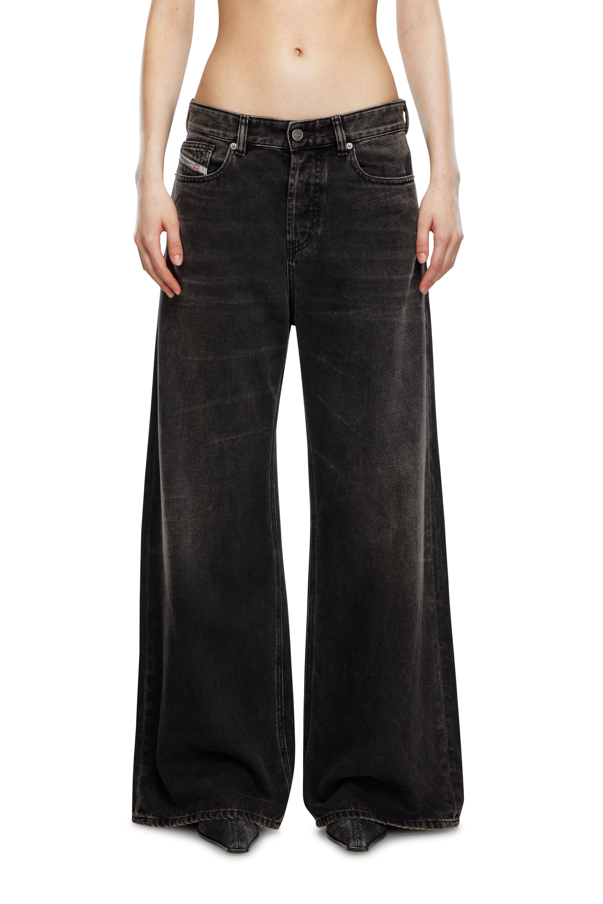 パンツ DIESEL Relaxed Jeans 1996 D-Sire Ohlaa Damen Relaxed Jeans | Schwarz/Dunkelgrau | Diesel 1996 D-Sire