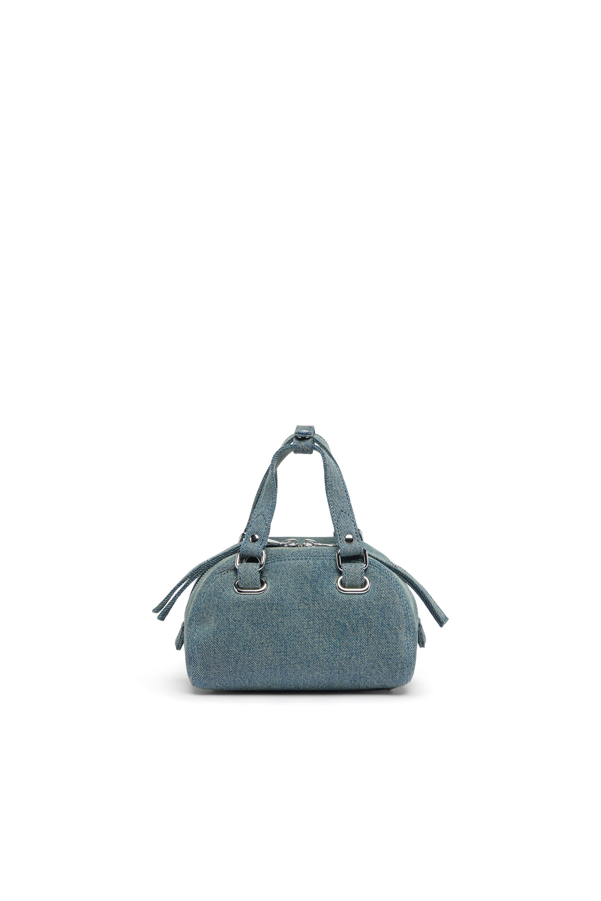 Diesel - 1DR DOME SOFT CROSSBODY, Unisex's 1DR Dome-Small bowling bag in denim with Oval D logo in Light Blue - 2