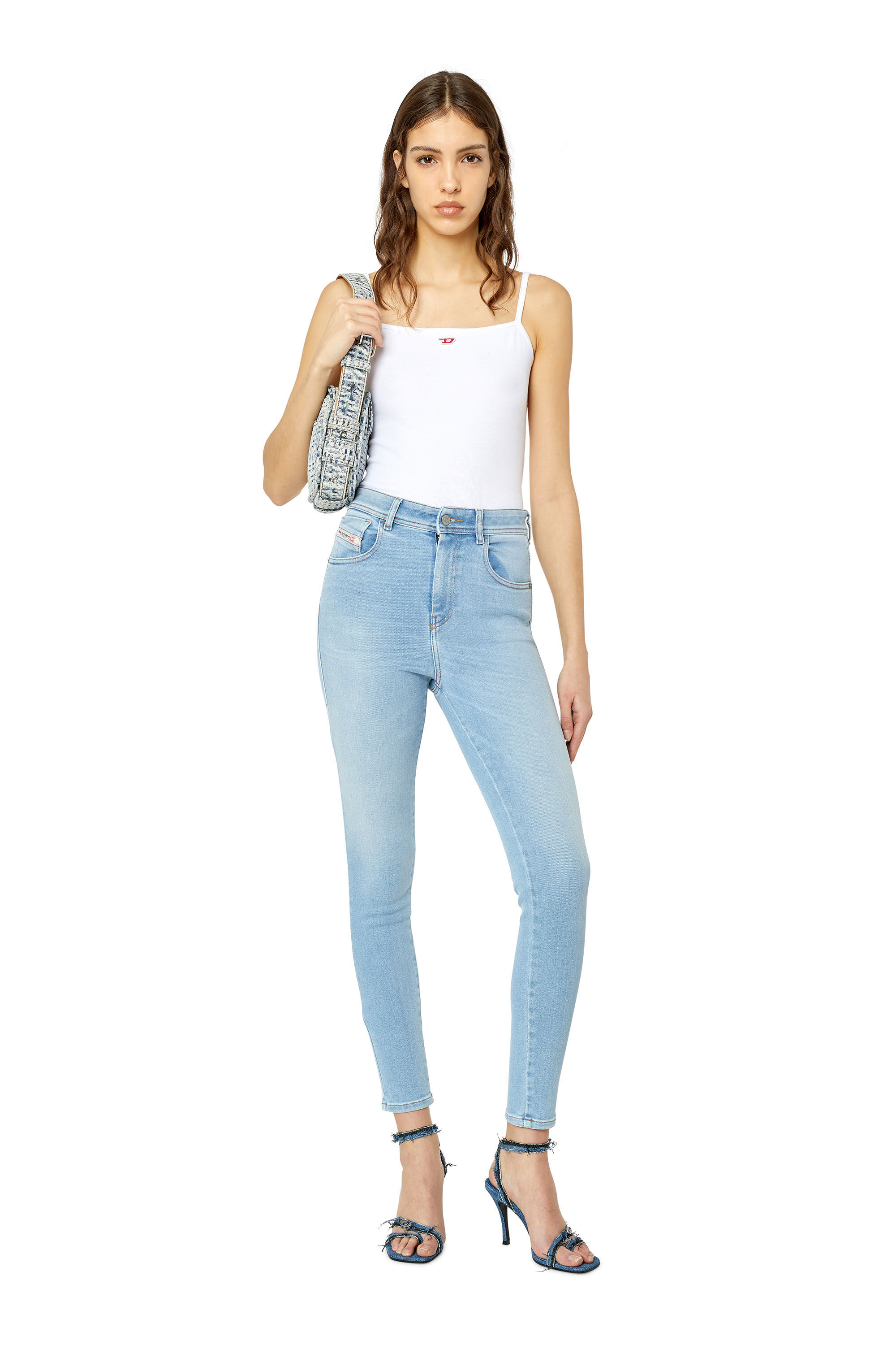 Diesel - 1984 Slandy-High 09E76 Super skinny Jeans, Hellblau - Image 1