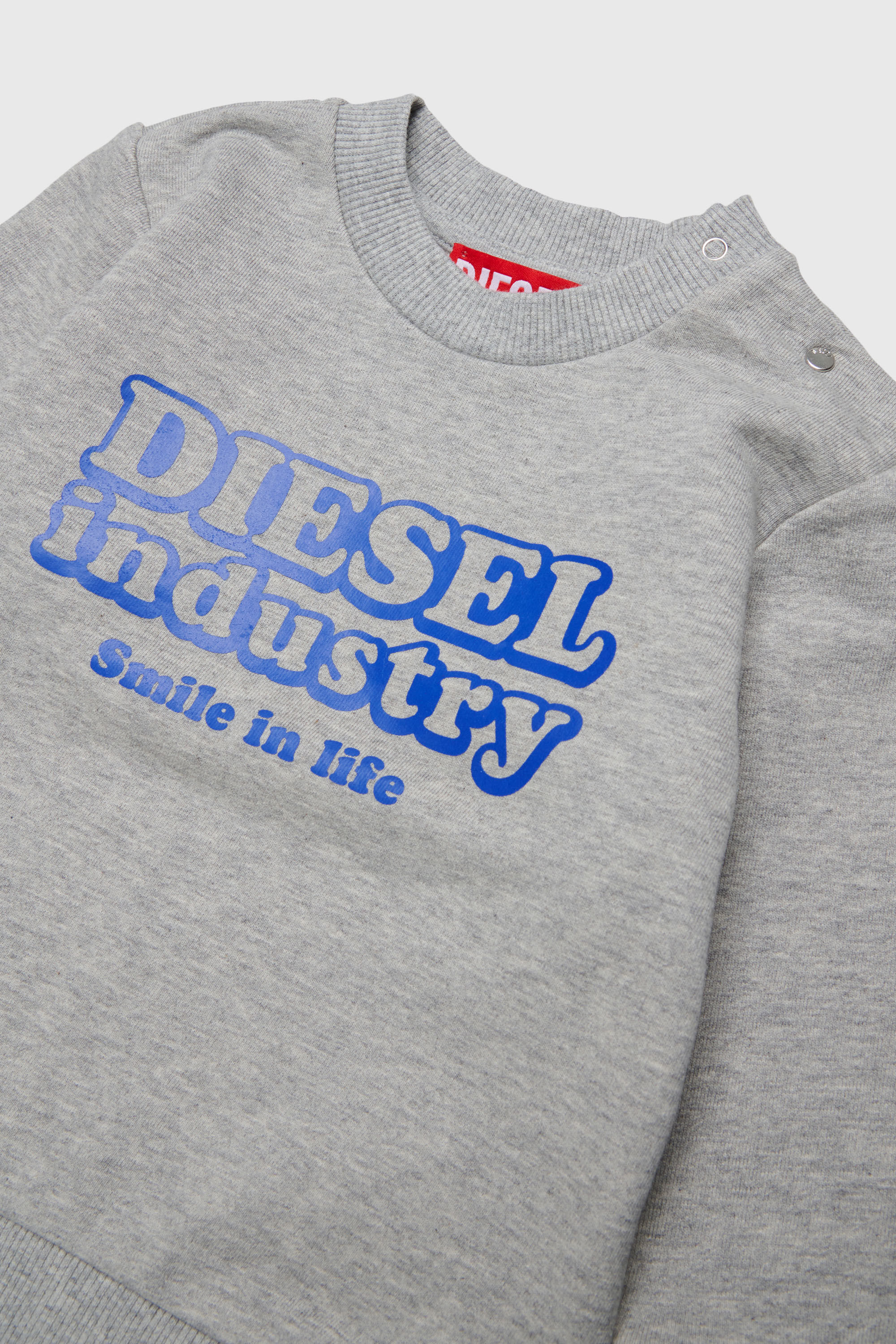 Diesel - SLODIMB, Herren Baumwoll-Sweatshirt mit Diesel Industry Print in Grau - 3