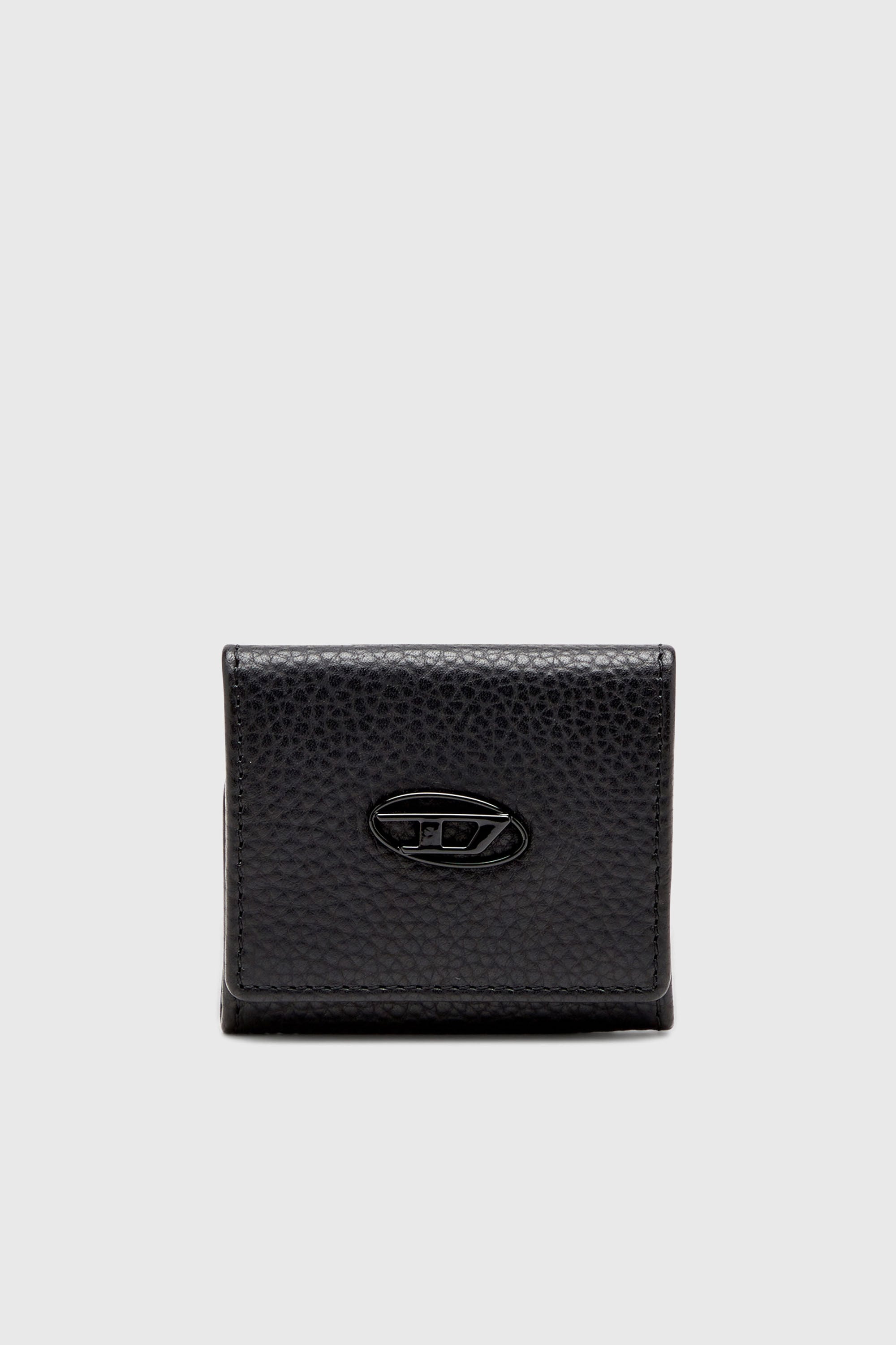 Diesel - HISSU EVO COIN CASE, Man's Coin purse in grainy leather in Black - 1