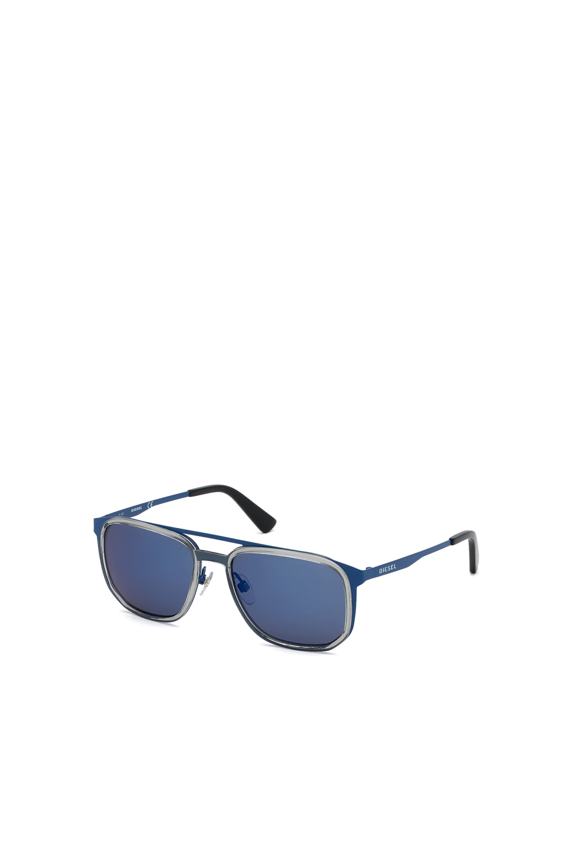 Diesel - DL0294, Herren Pilotensonnenbrille aus Metall und Acetat in Blau - 2